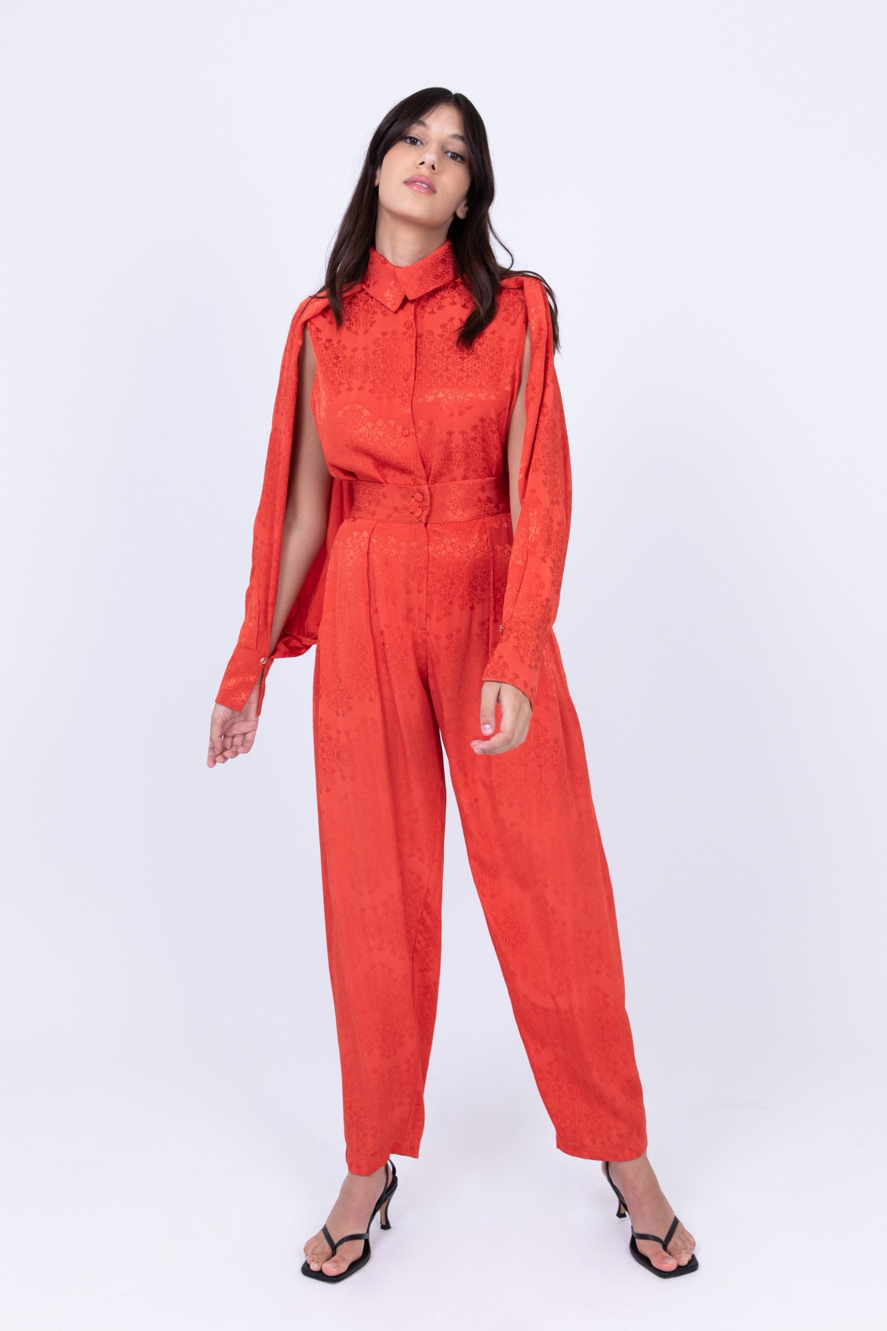 SABINA MUSAYEV - satin_viscose_with_floral_stripes_red_ss_21
