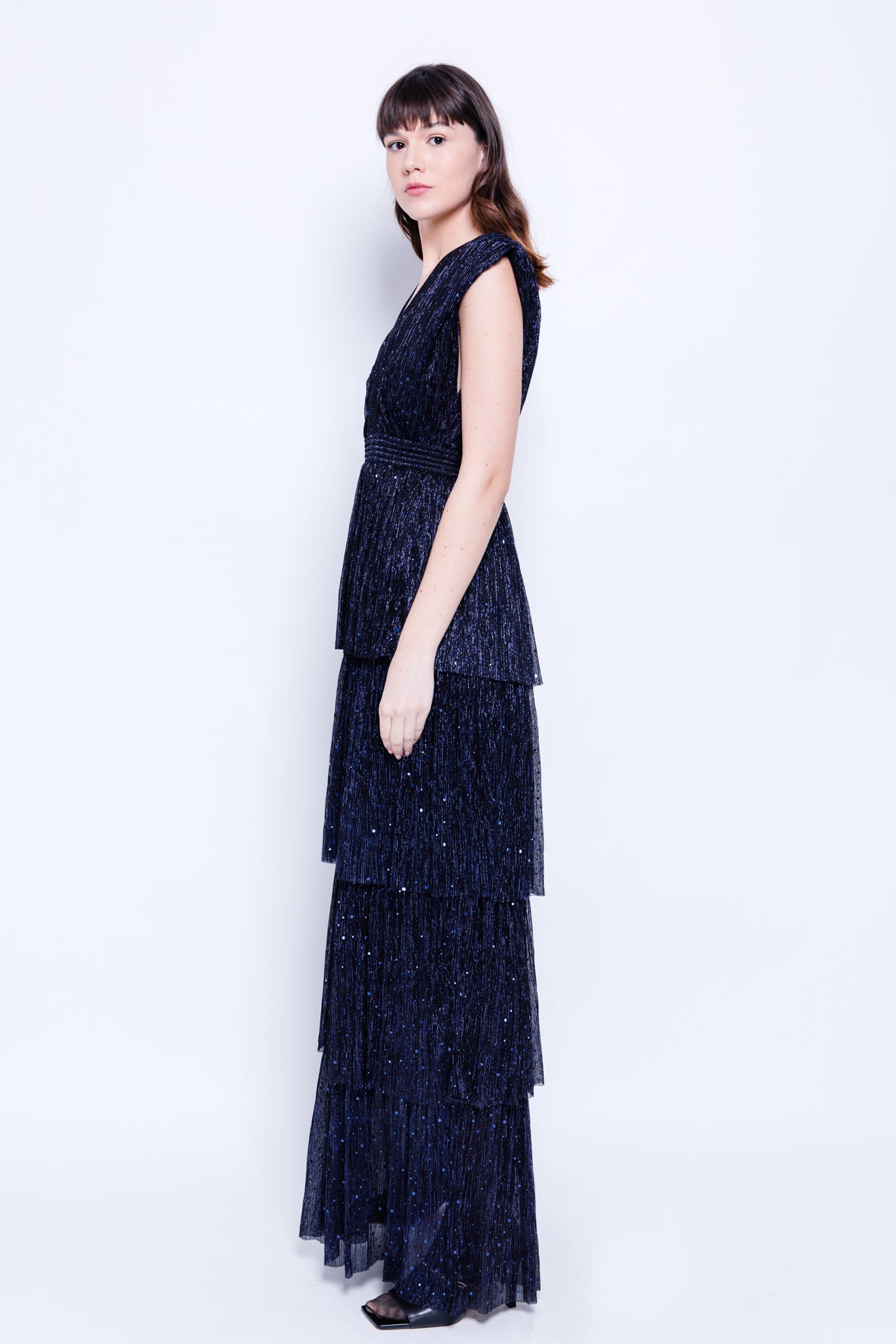 SABINA MUSAYEV - pleated_lurex_knit_with_sequins_navy