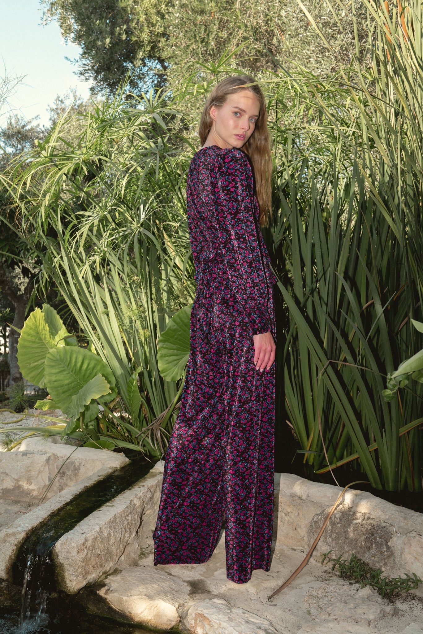 SABINA MUSAYEV - printed_pleated_knit_black_fw_22_23