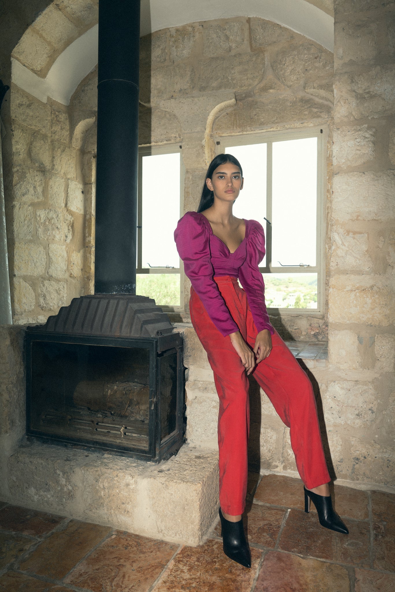 SABINA MUSAYEV - woven_viscose_blend_fuchsia_fw_22_23