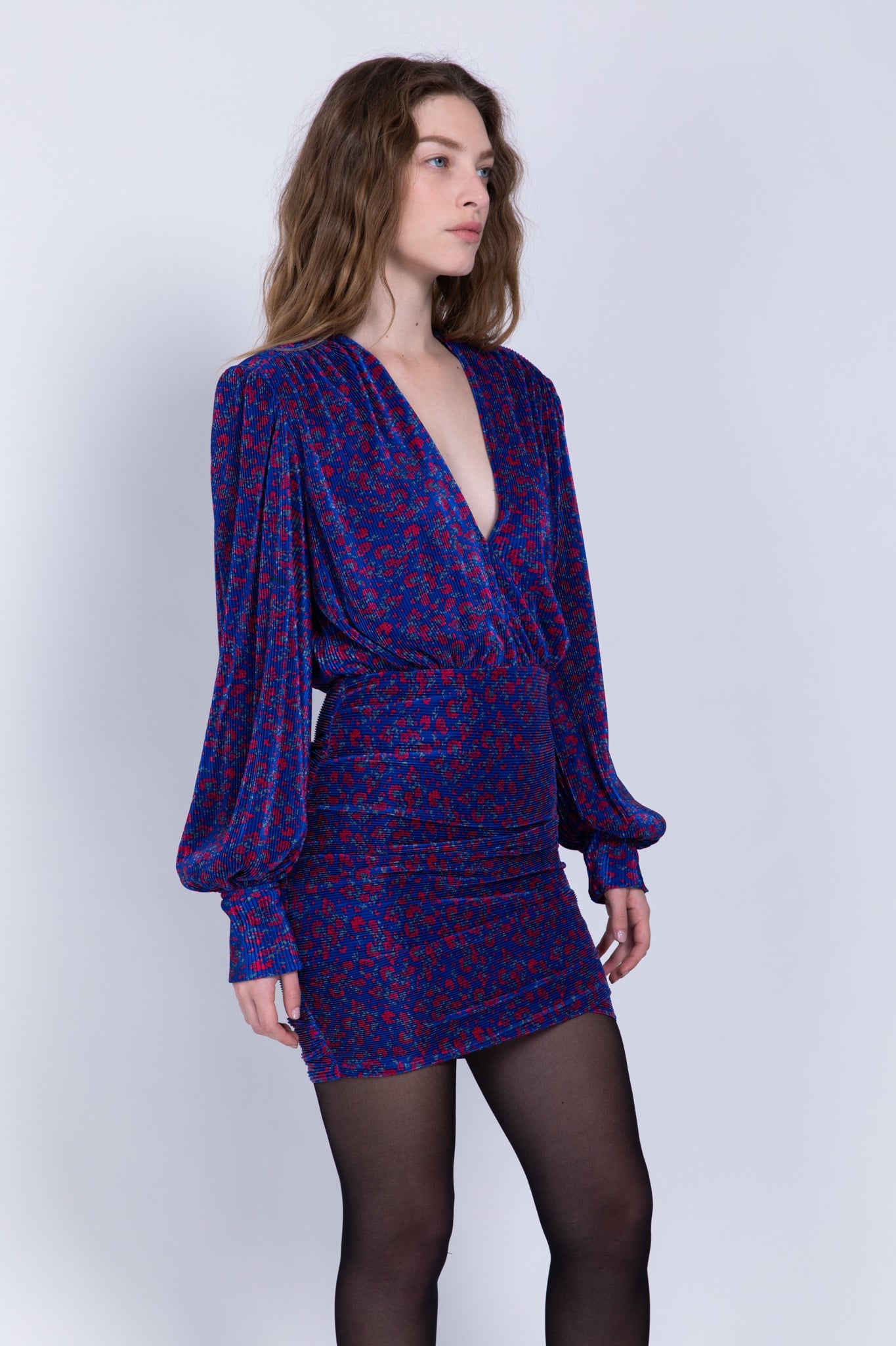 SABINA MUSAYEV - printed_pleated_knit_blue_fw_22_23