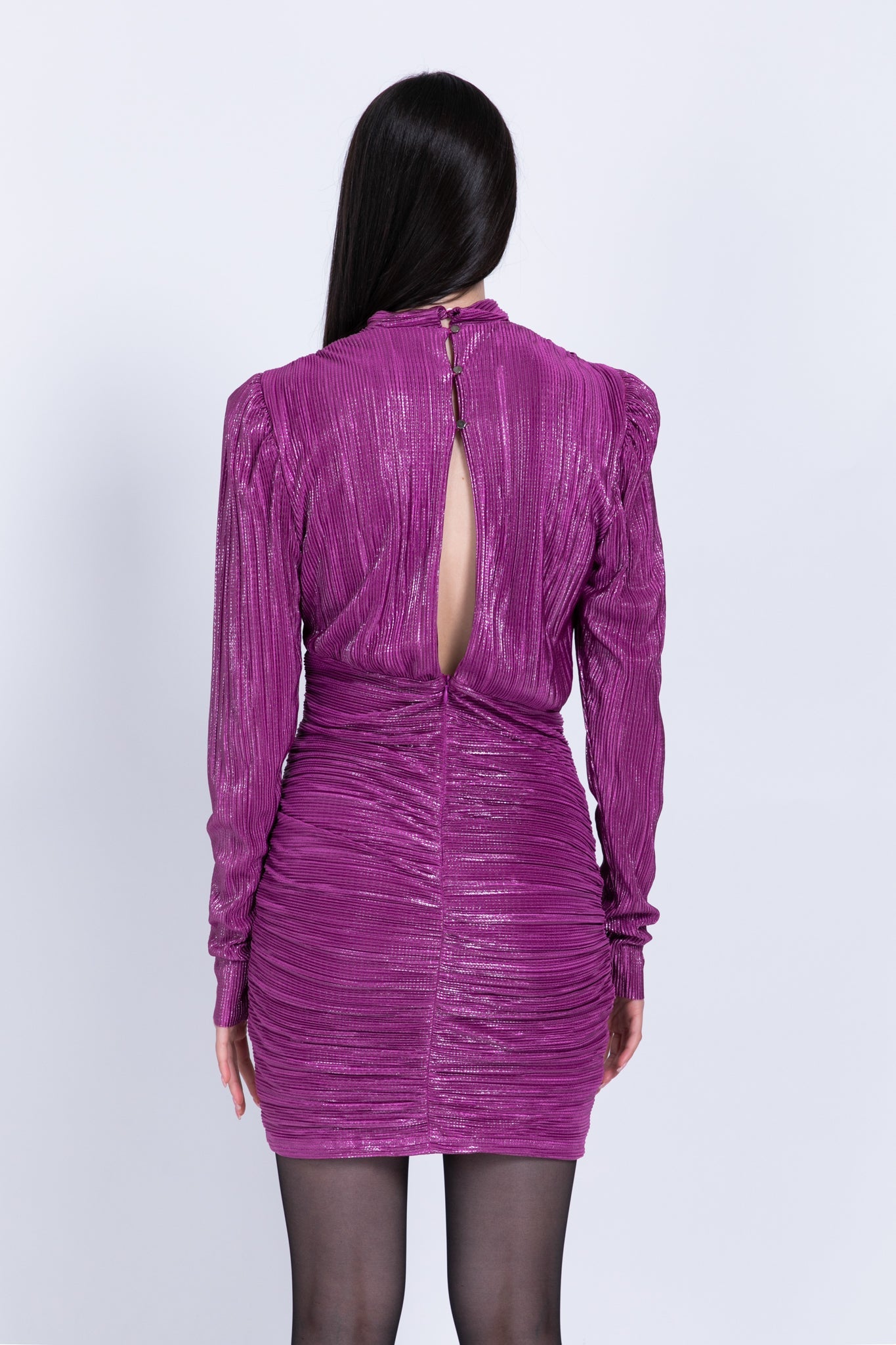 SABINA MUSAYEV - pleated_knit_w_foil_purple_fw_22_23