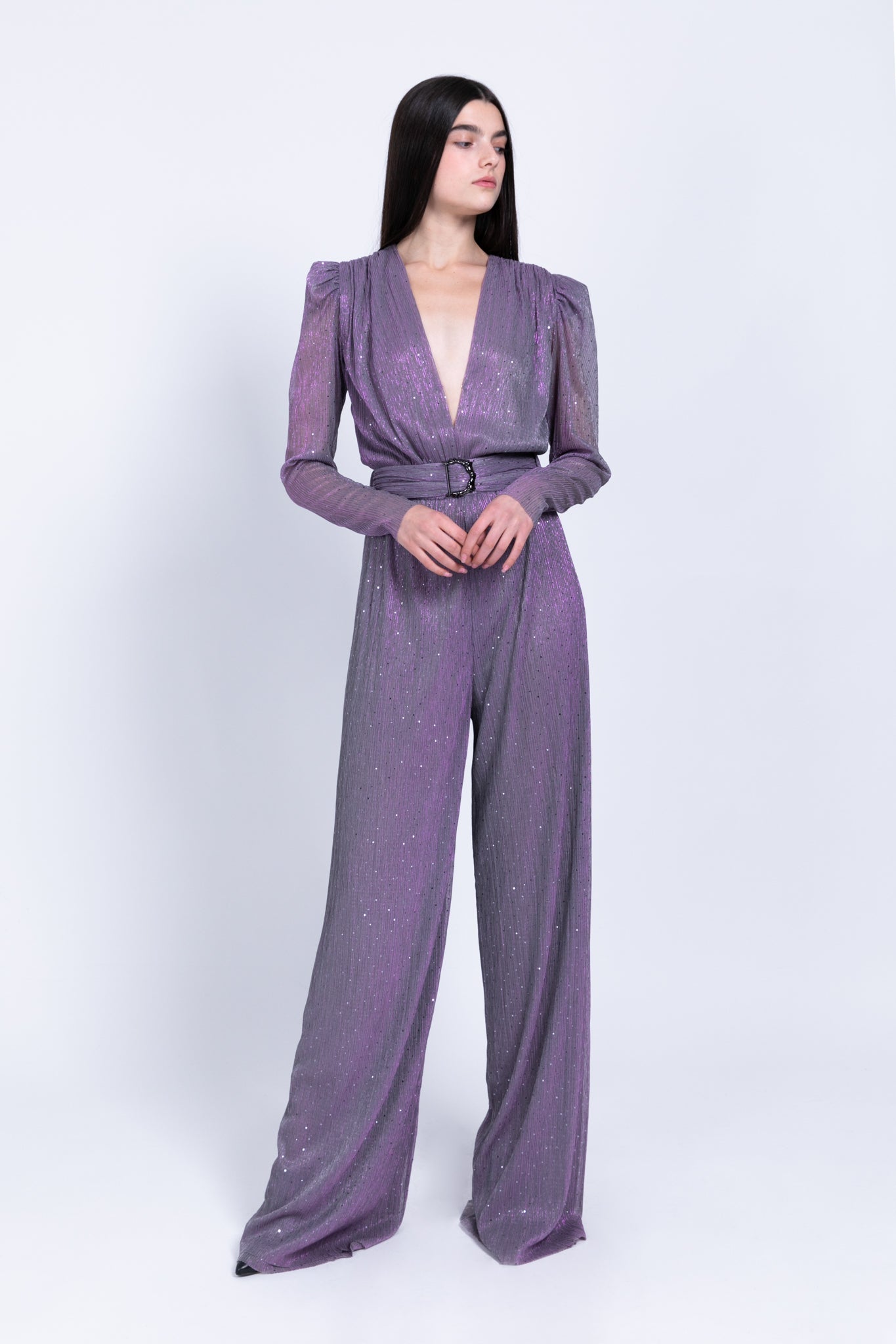 SABINA MUSAYEV - pleated_knit_w_sequins_multi_grey_fw_22_23