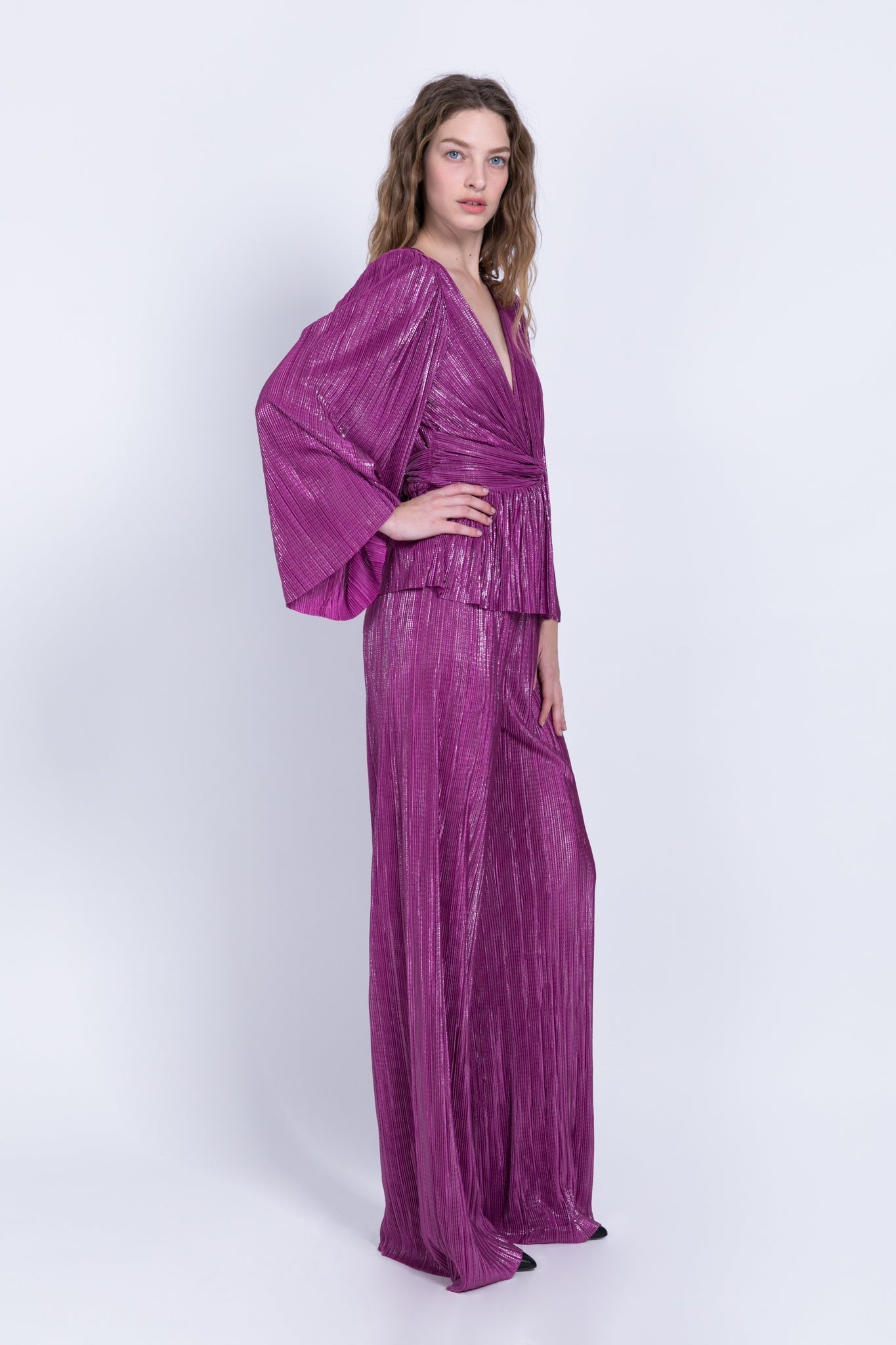 SABINA MUSAYEV - pleated_knit_w_foil_purple_fw_22_23