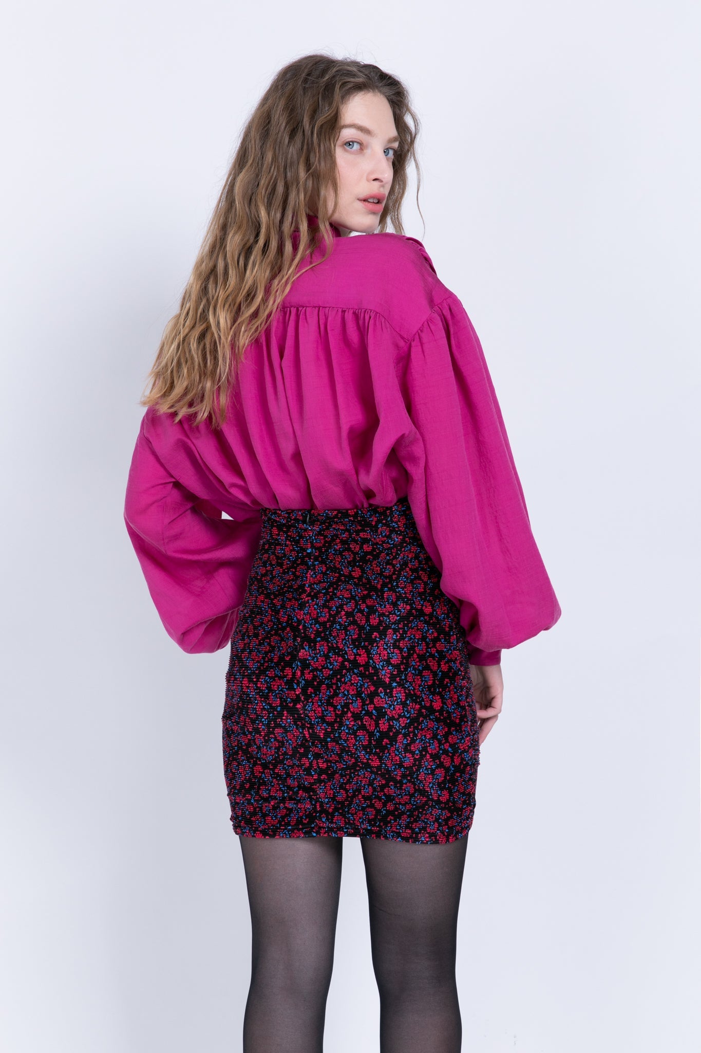 SABINA MUSAYEV - printed_pleated_knit_black_fw_22_23