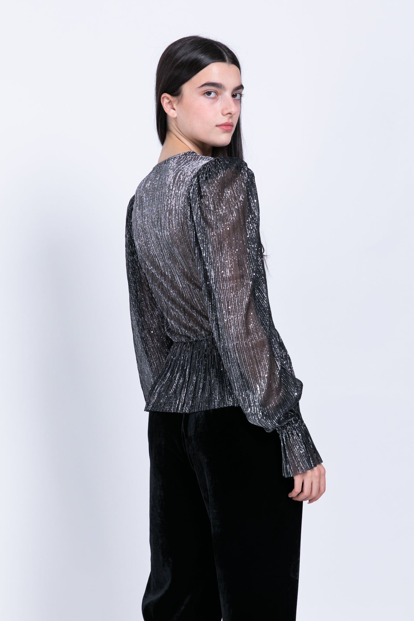 SABINA MUSAYEV - pleated_knit_w_sequins_black_fw_22_23