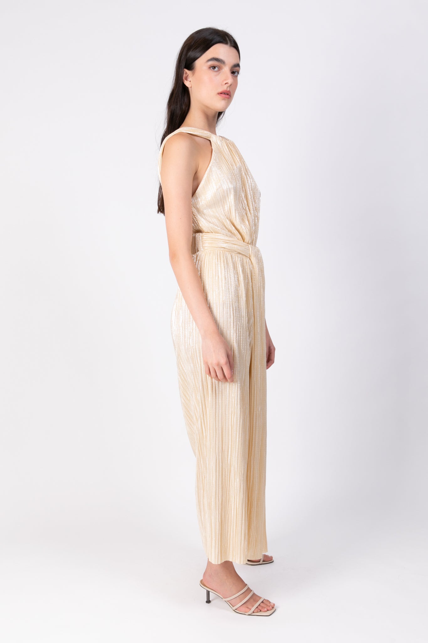 SABINA MUSAYEV - pleated_knit_w_foil_pale_yellow_ss_22
