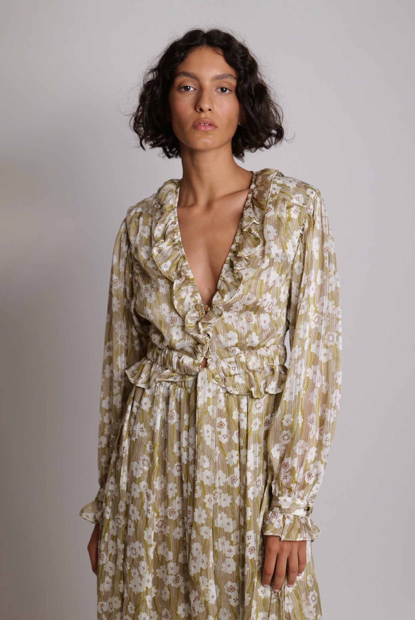 SABINA MUSAYEV - botanical_vine_chiffon_w_lurex_lime
