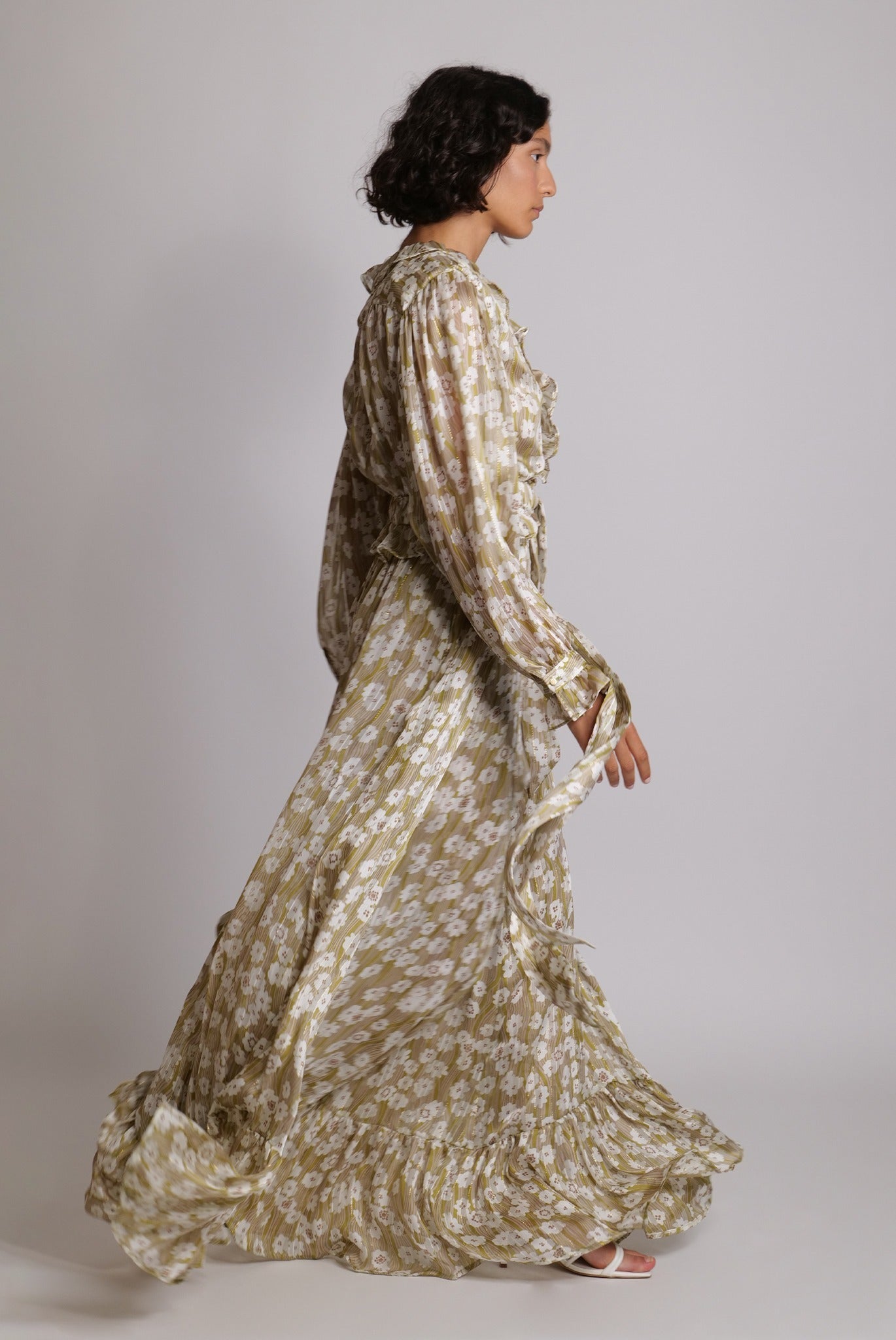 SABINA MUSAYEV - botanical_vine_chiffon_w_lurex_lime