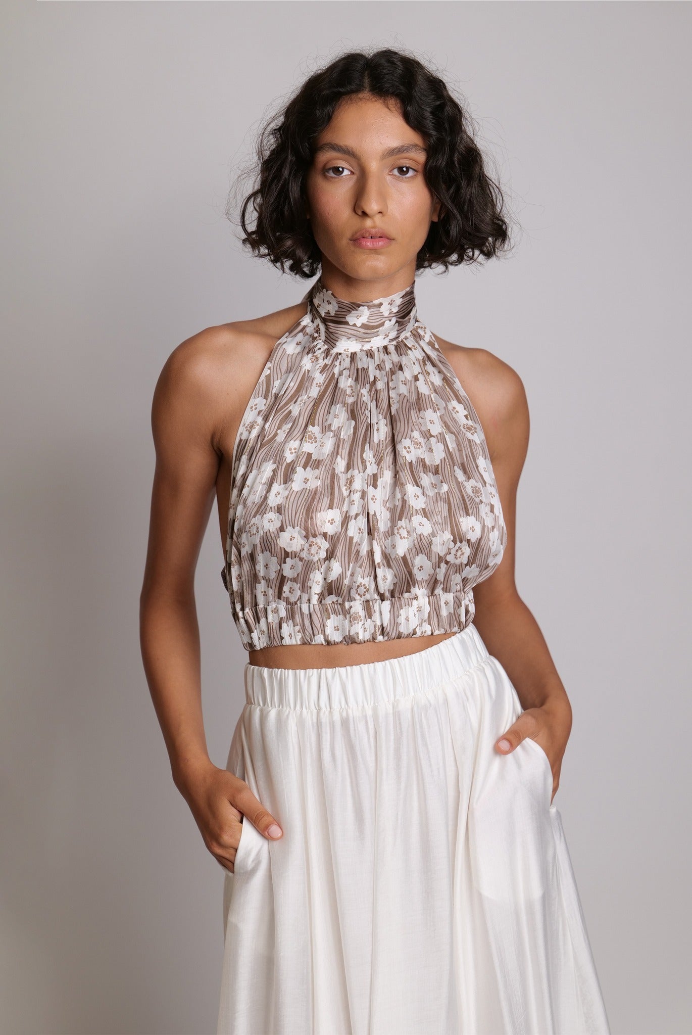 SABINA MUSAYEV - botanical_vine_chiffon_w_lurex_brown