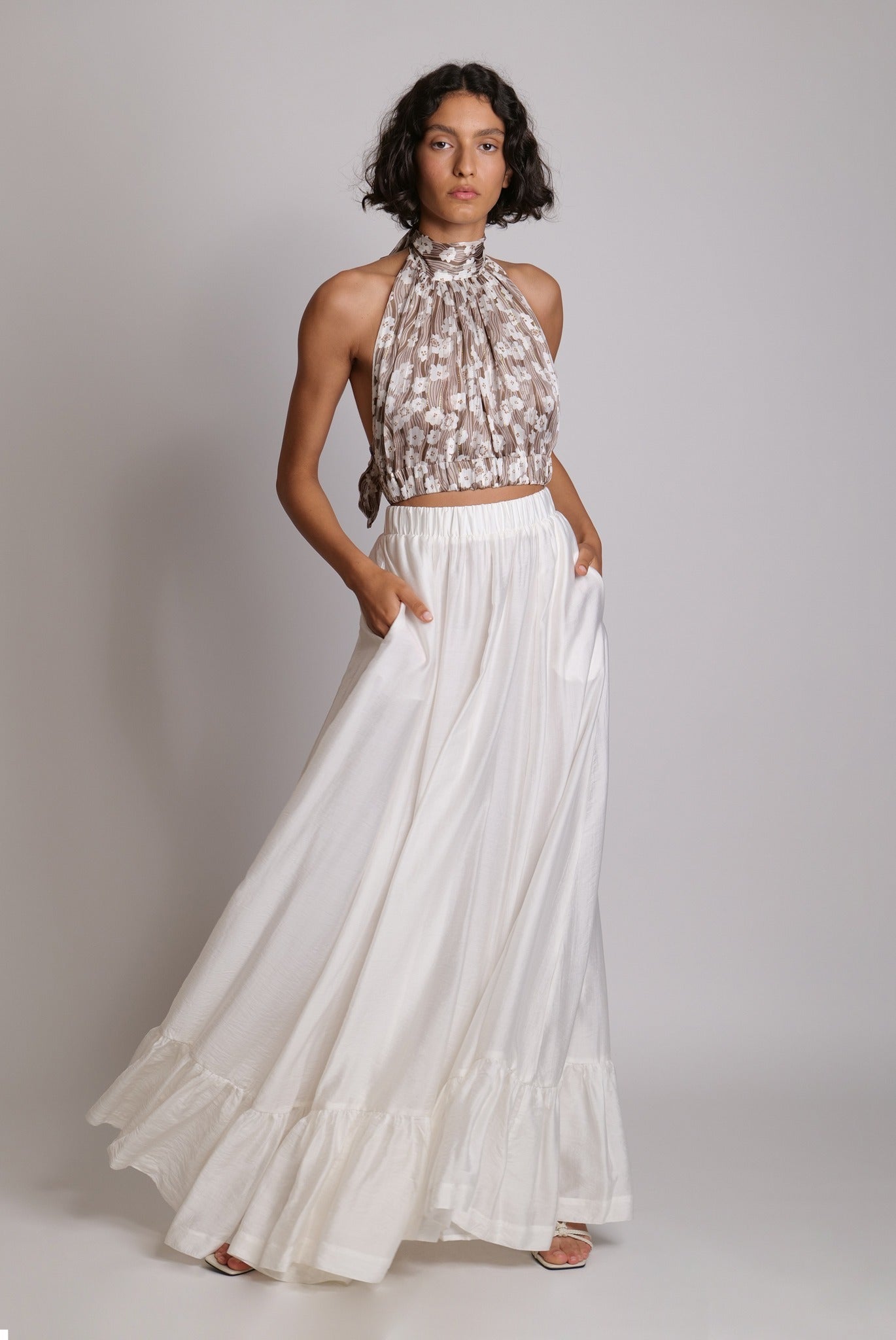 SABINA MUSAYEV - botanical_vine_chiffon_w_lurex_brown