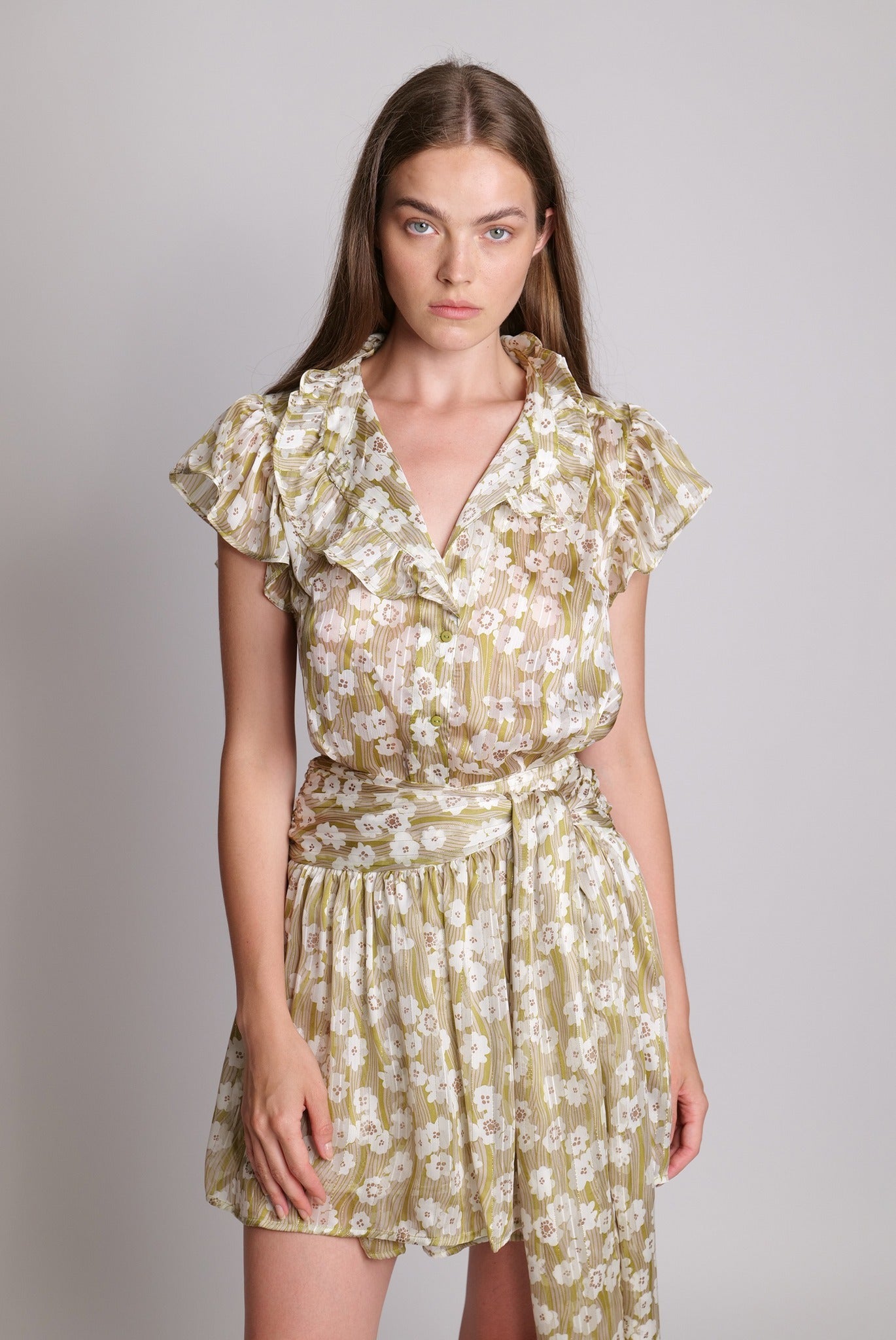 SABINA MUSAYEV - botanical_vine_chiffon_w_lurex_lime