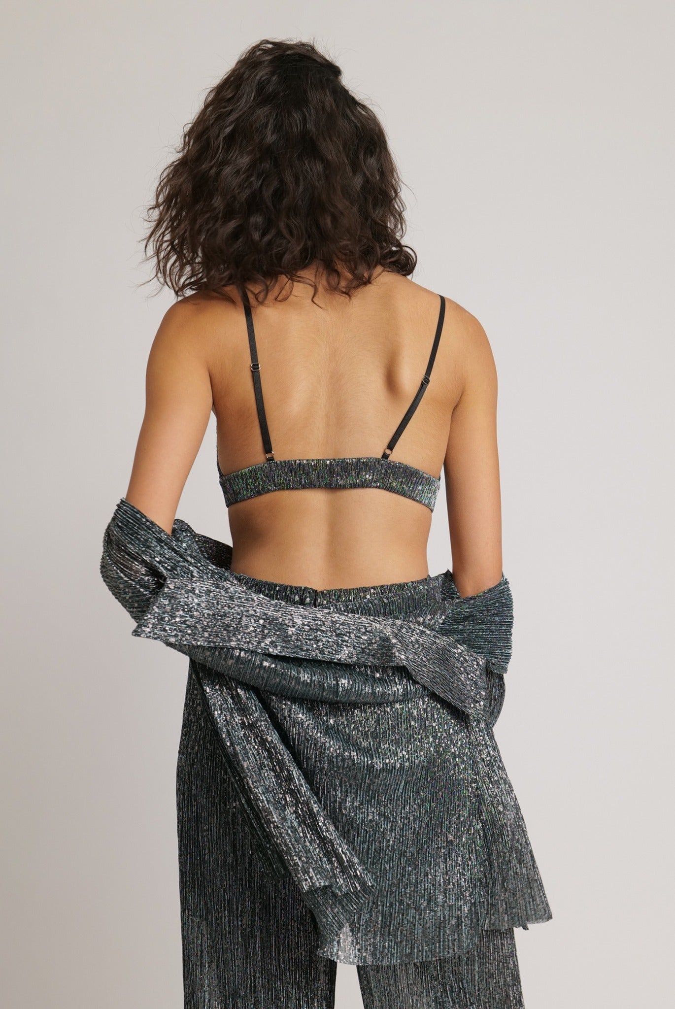 SABINA MUSAYEV - pleated_knit_w_multi_dot_foil_silver_teal_fw_23_24