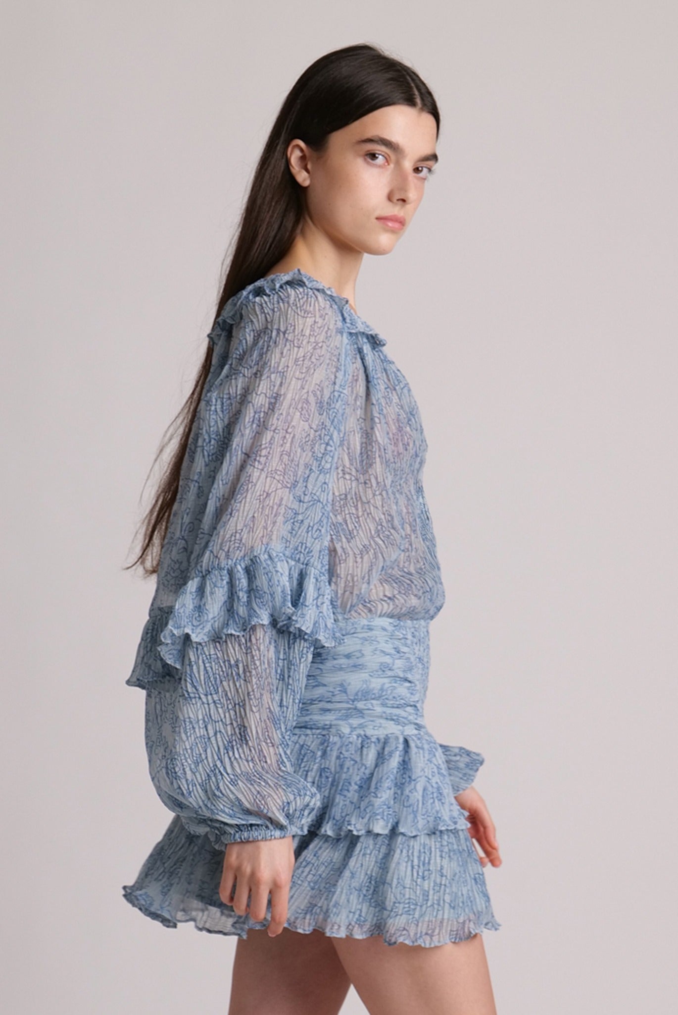 SABINA MUSAYEV - folk_pleated_chiffon_aqua_23_24