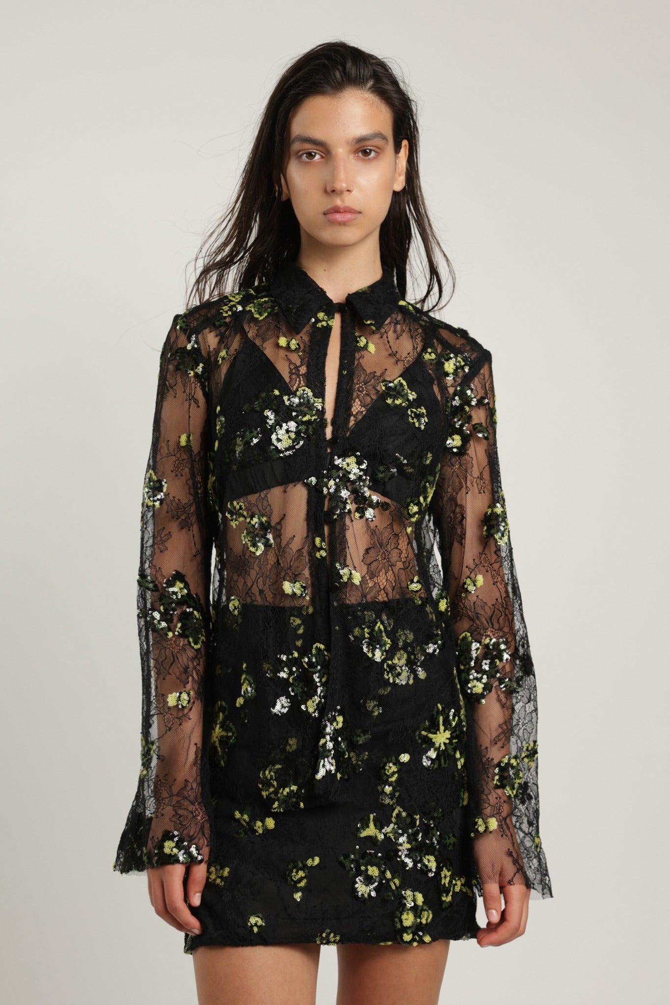 SABINA MUSAYEV - floral_sequin_on_soltice_lace_green_on_black_summer_24