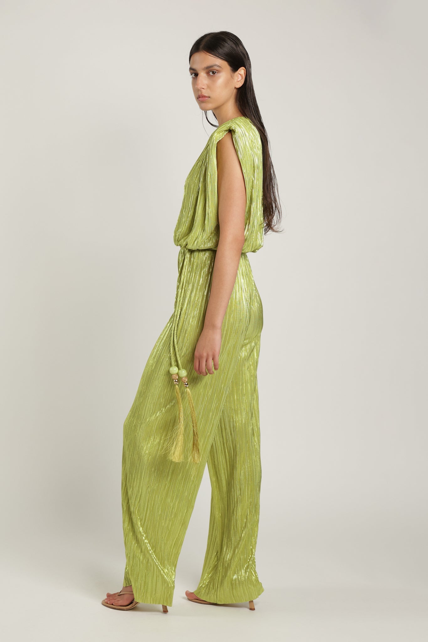 SABINA MUSAYEV - pleated_knit_w_foil_lime_green_summer_24
