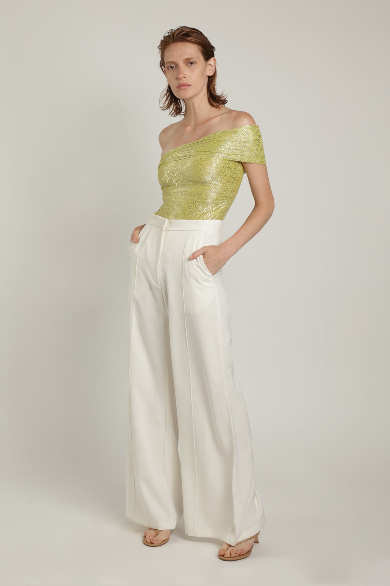 SABINA MUSAYEV - pleated_knit_w_speckled_foil_sunny_lime_summer_24