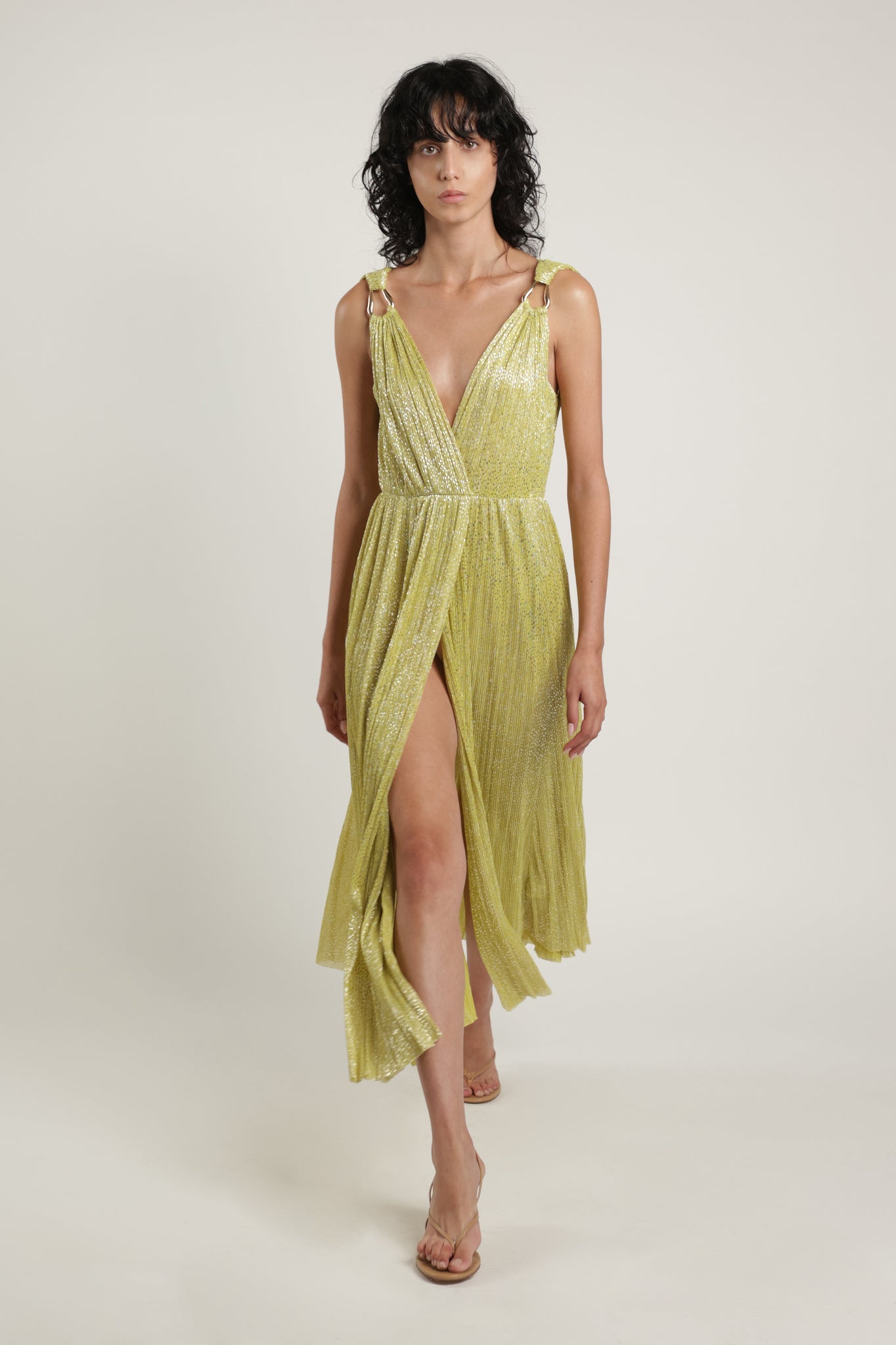 SABINA MUSAYEV - pleated_knit_w_speckled_foil_sunny_lime_summer_24