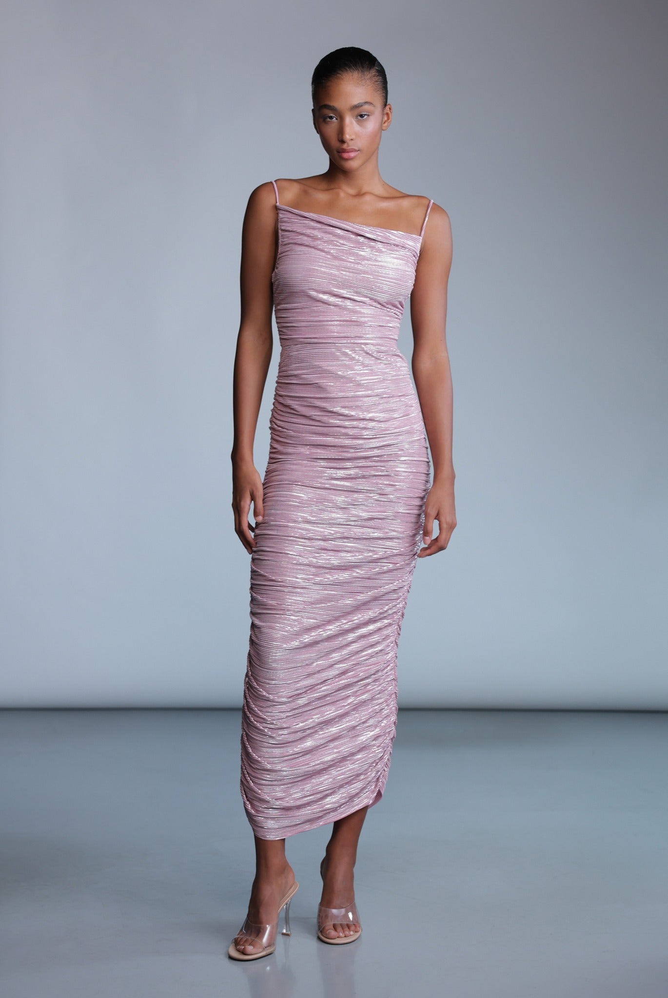 SABINA MUSAYEV - pleated_knit_w_foil_dusty_rose_pre_fall_24_25