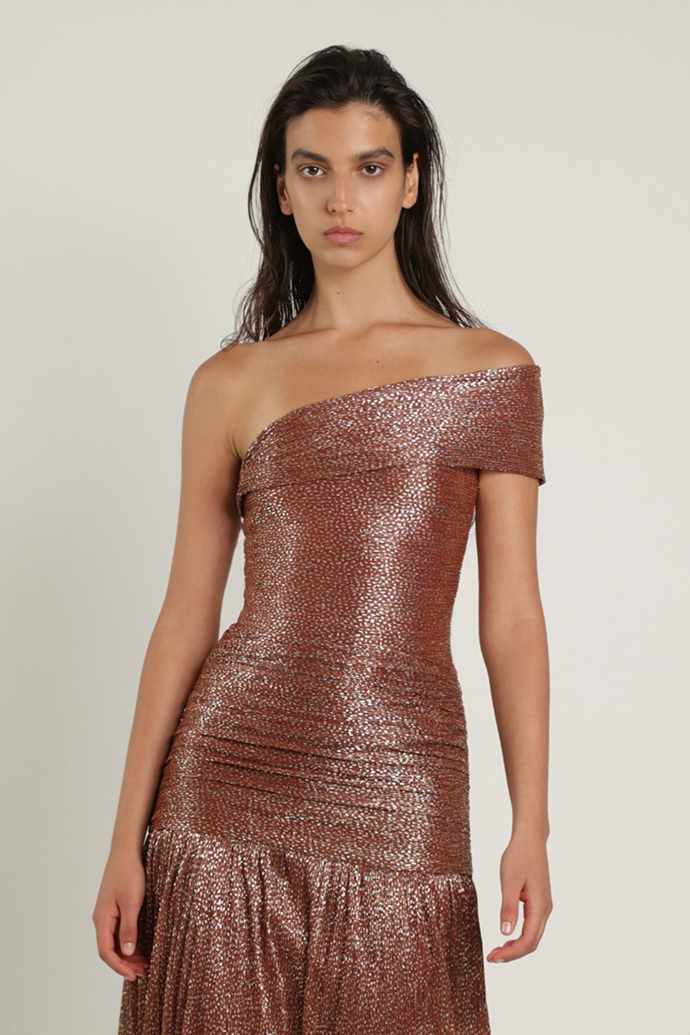 SABINA MUSAYEV - pleated_knit_w_speckled_foil_rust_summer_24