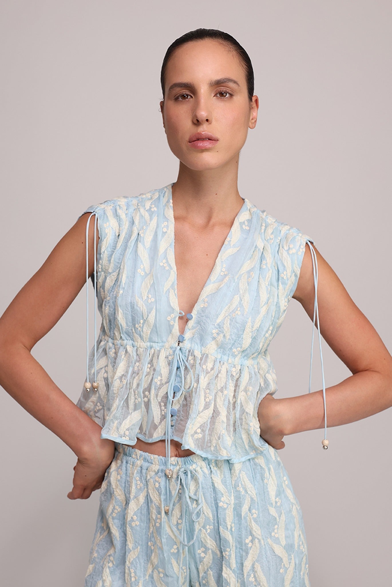 SABINA MUSAYEV - pleated_chiffon_w_emb_aqua_summer_25