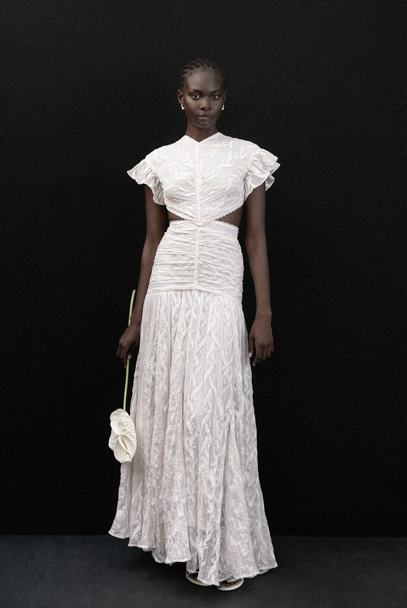 SABINA MUSAYEV - pleated_chiffon_w._floral_emb_ivory_bridal_25