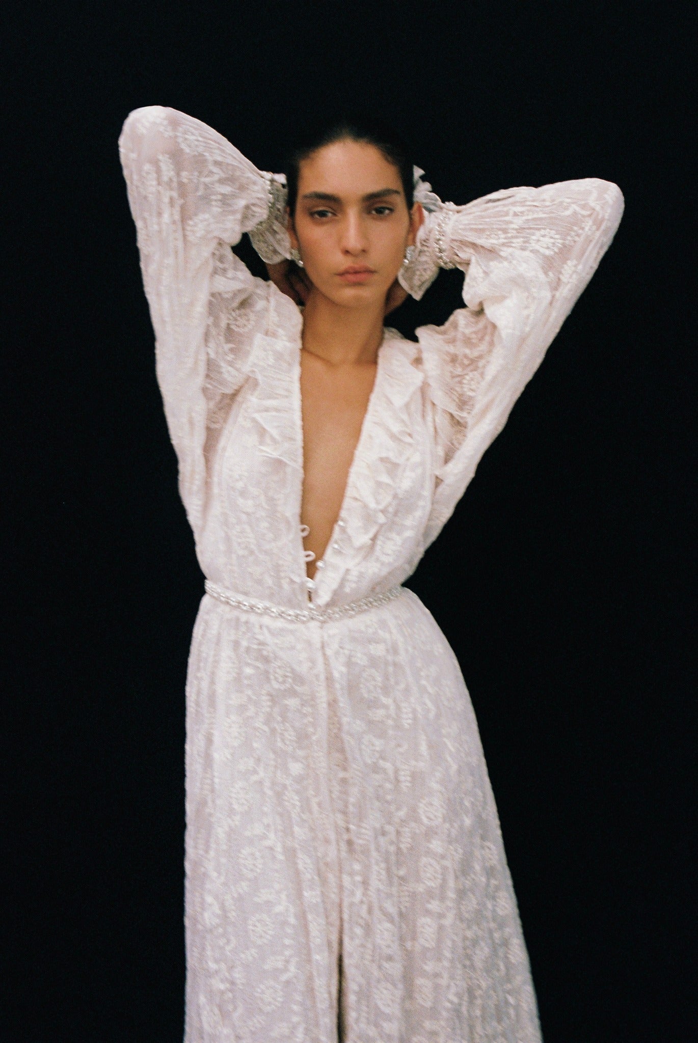 SABINA MUSAYEV - pleated_chiffon_w._floral_emb_ivory_bridal_25