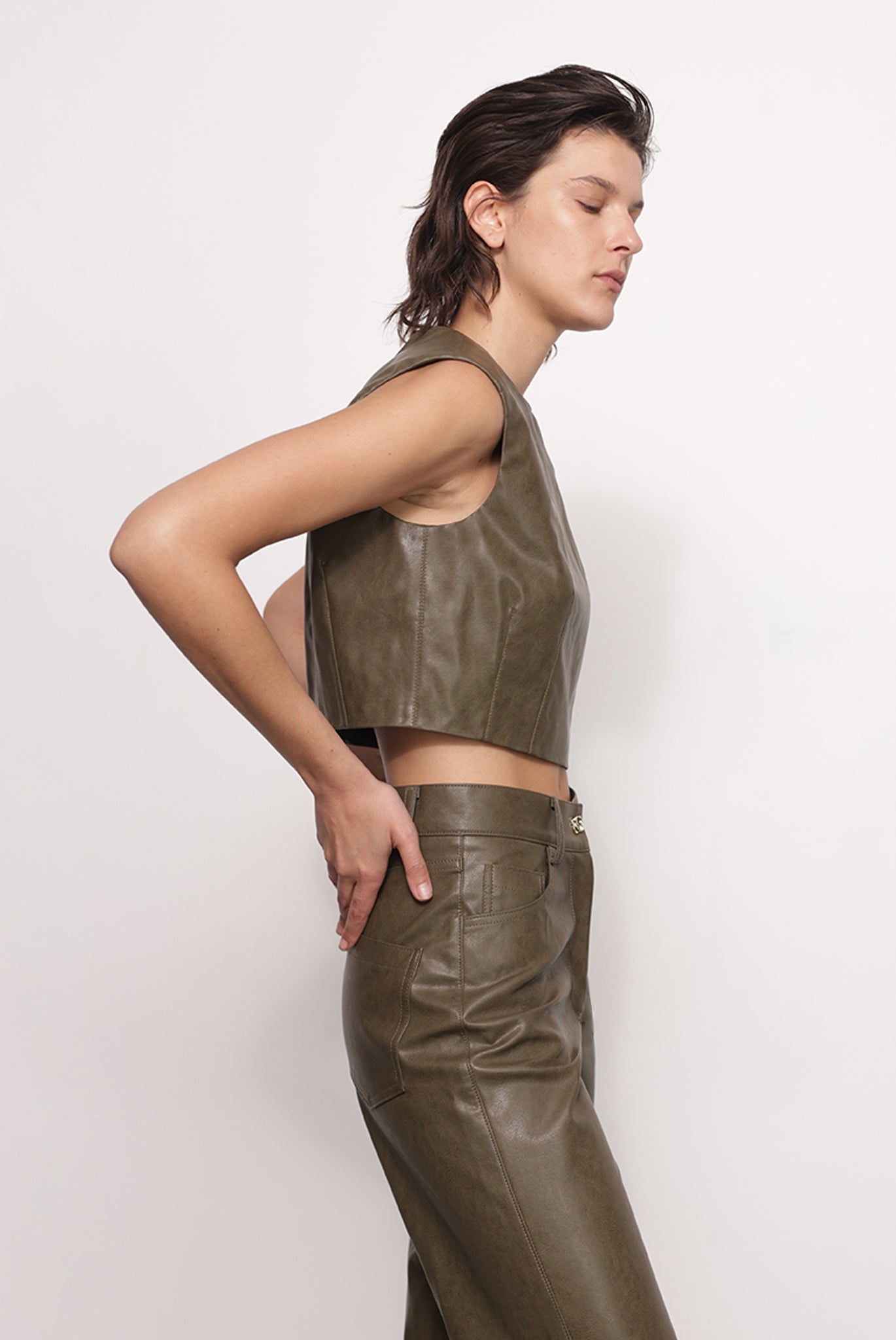 SABINA MUSAYEV - vegan_lether_dark_khaki_fw_25_26