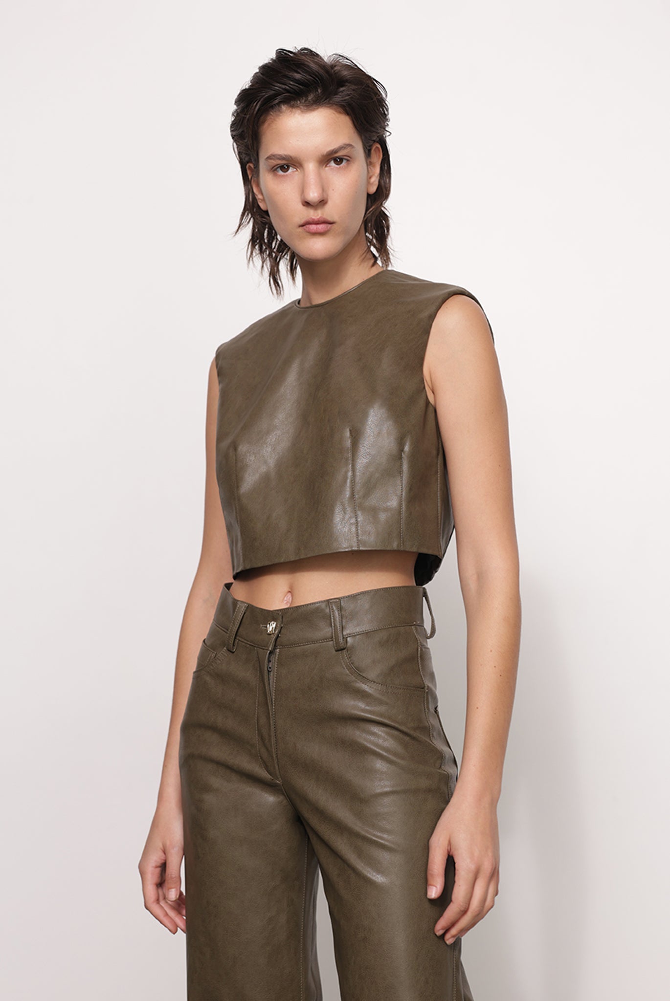 SABINA MUSAYEV - vegan_lether_dark_khaki_fw_25_26