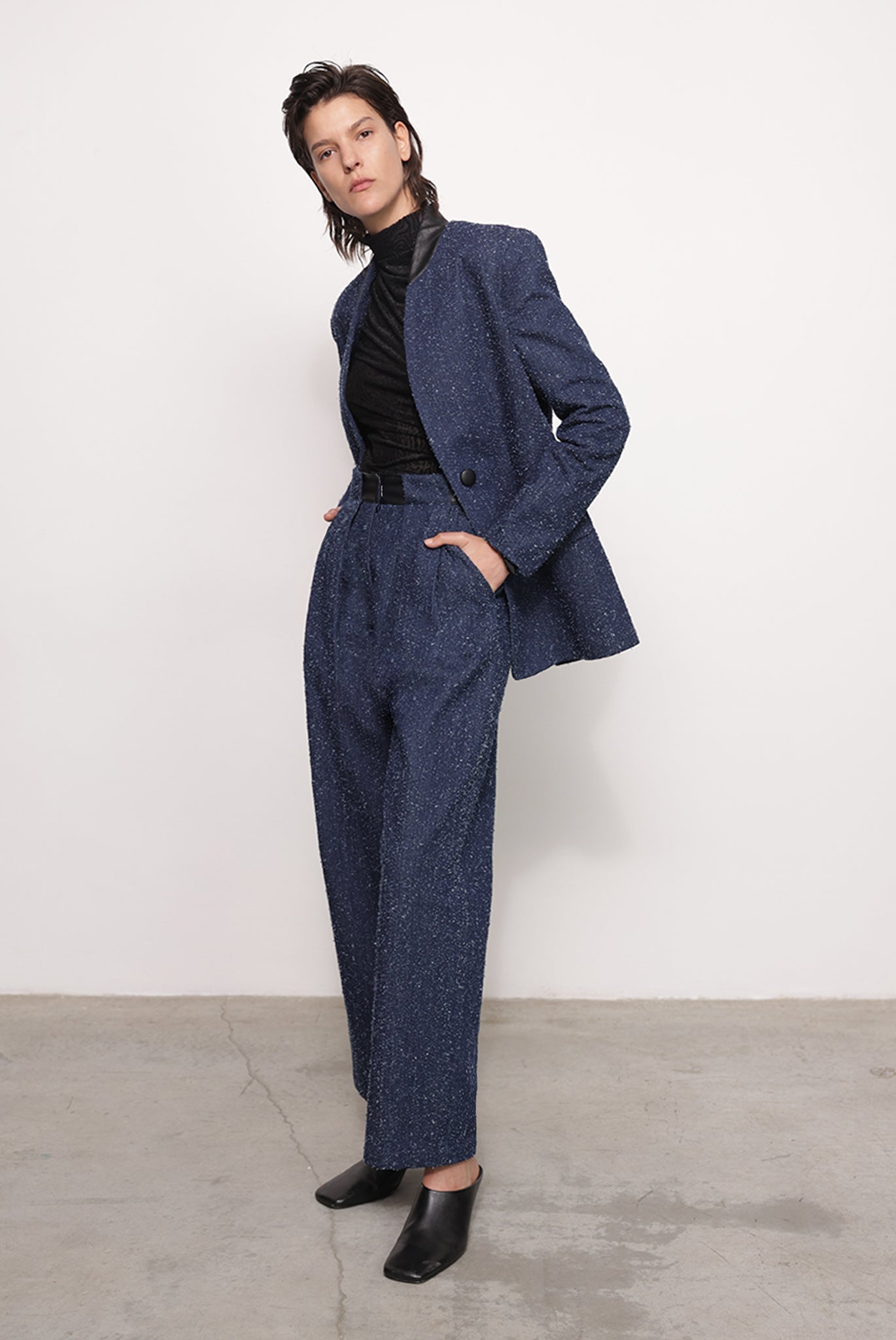 SABINA MUSAYEV - boucle_denim_dark_blue_fw_25_26