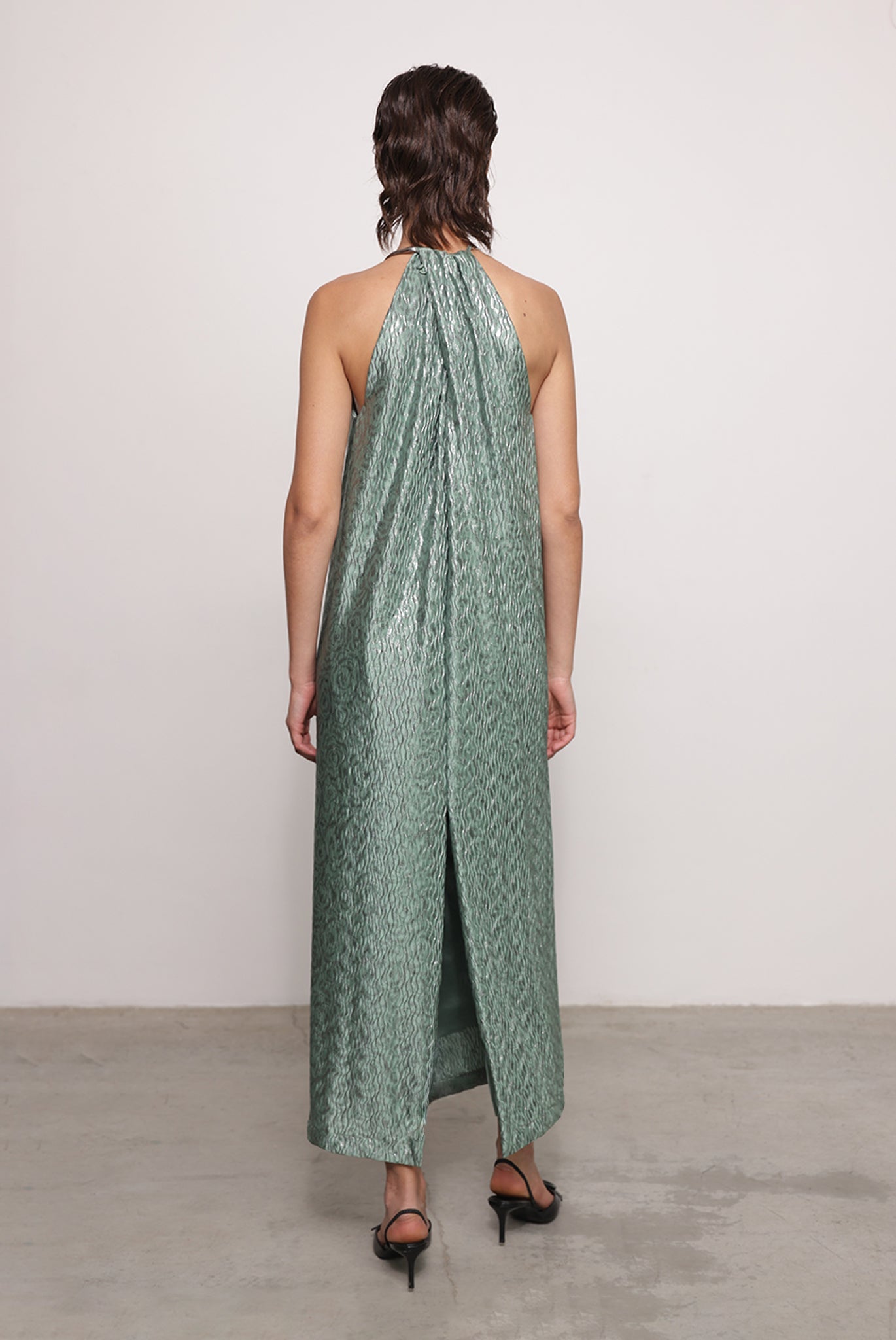 SABINA MUSAYEV - pleated_knit_w._foil_smoked_sage_fw_25_26