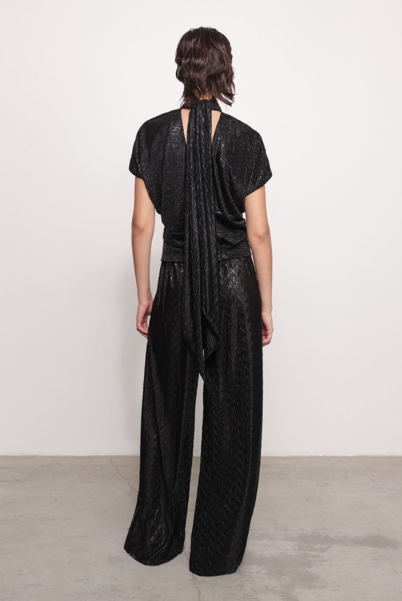 SABINA MUSAYEV - pleated_knit_w._foil_black_fw_25_26