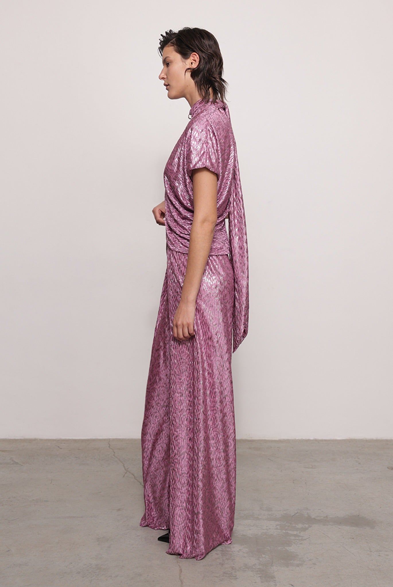 SABINA MUSAYEV - pleated_knit_w._foil_mauve_fw_25_26
