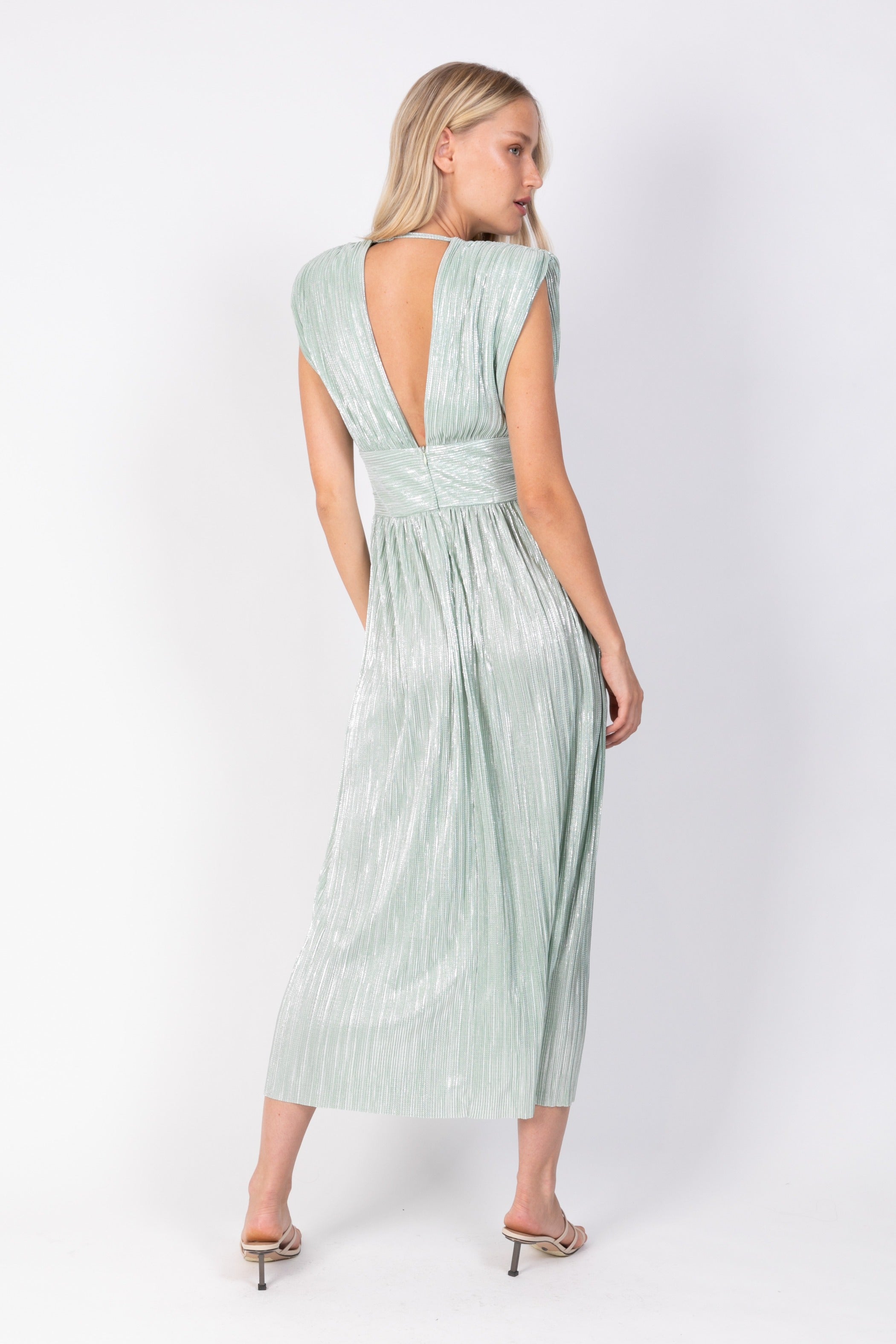 SABINA MUSAYEV - pleated_knit_w_foil_mint_ss_22