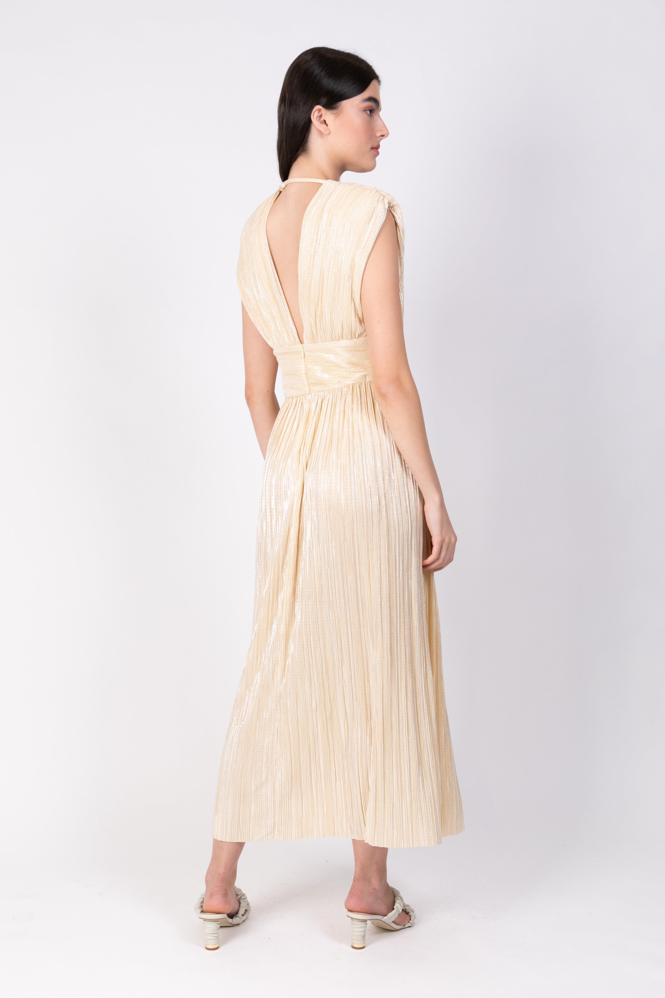 SABINA MUSAYEV - pleated_knit_w_foil_pale_yellow_ss_22