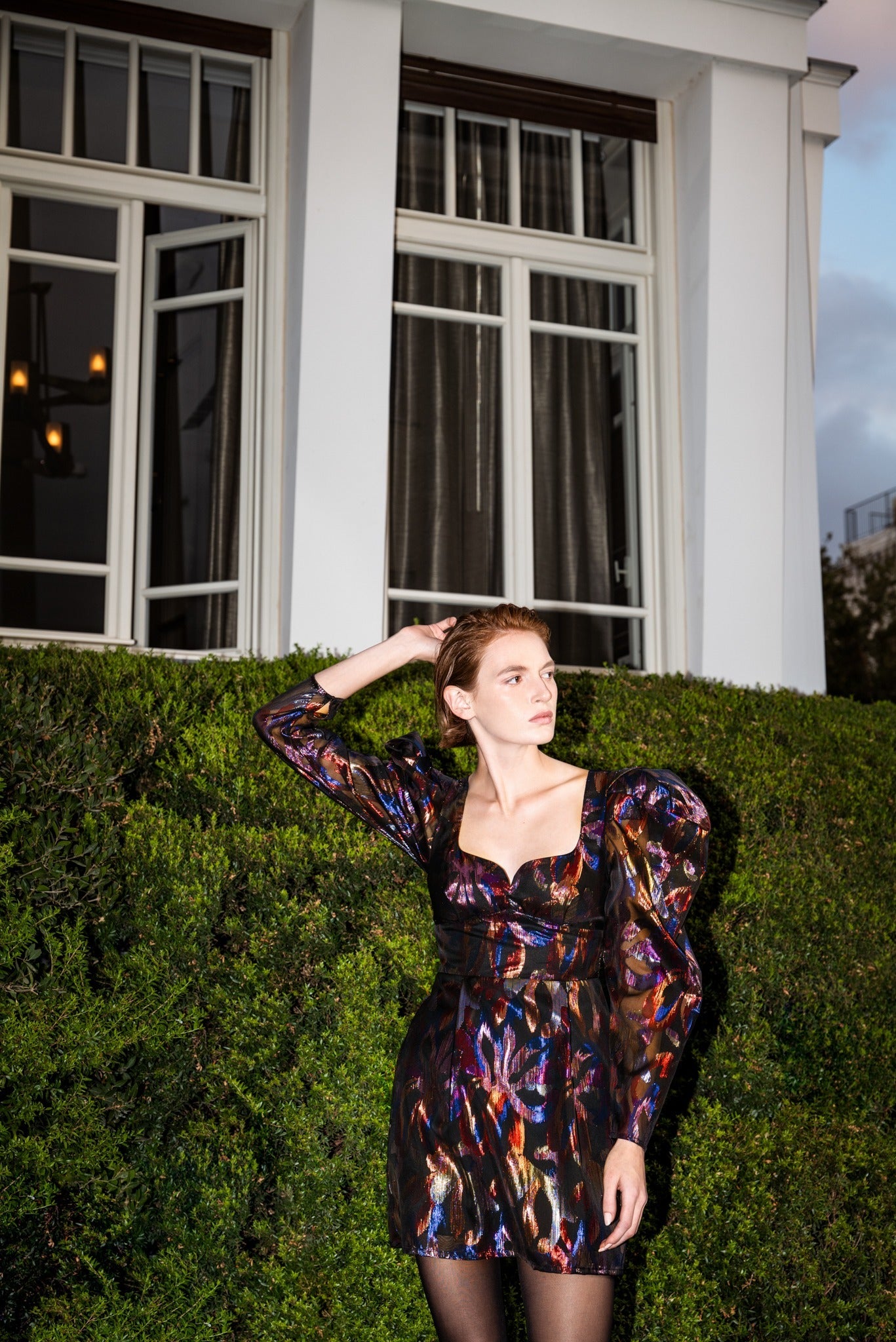 SABINA MUSAYEV - organza_jacquard_w_multicolor_lurex_black