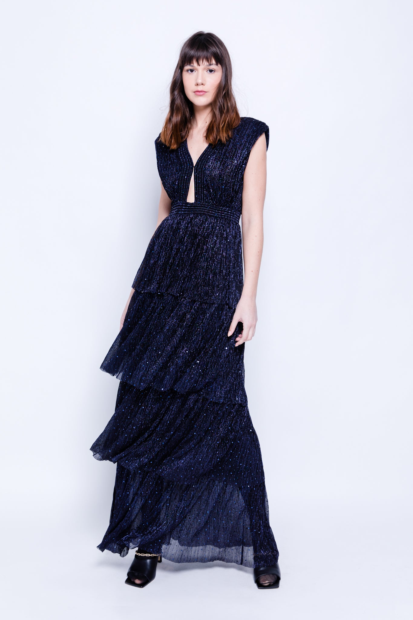 SABINA MUSAYEV - pleated_lurex_knit_with_sequins_navy