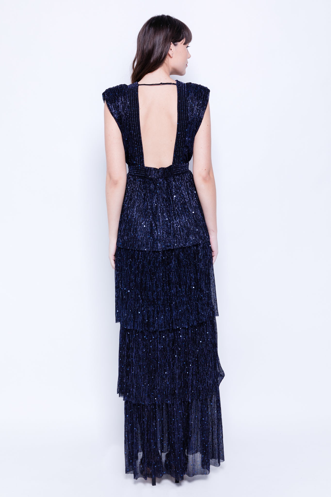 SABINA MUSAYEV - pleated_lurex_knit_with_sequins_navy