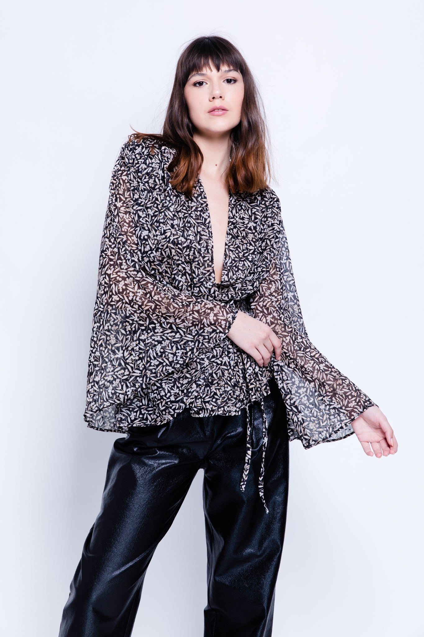 SABINA MUSAYEV - printed_chiffon_w._dewdrop_black_w._white