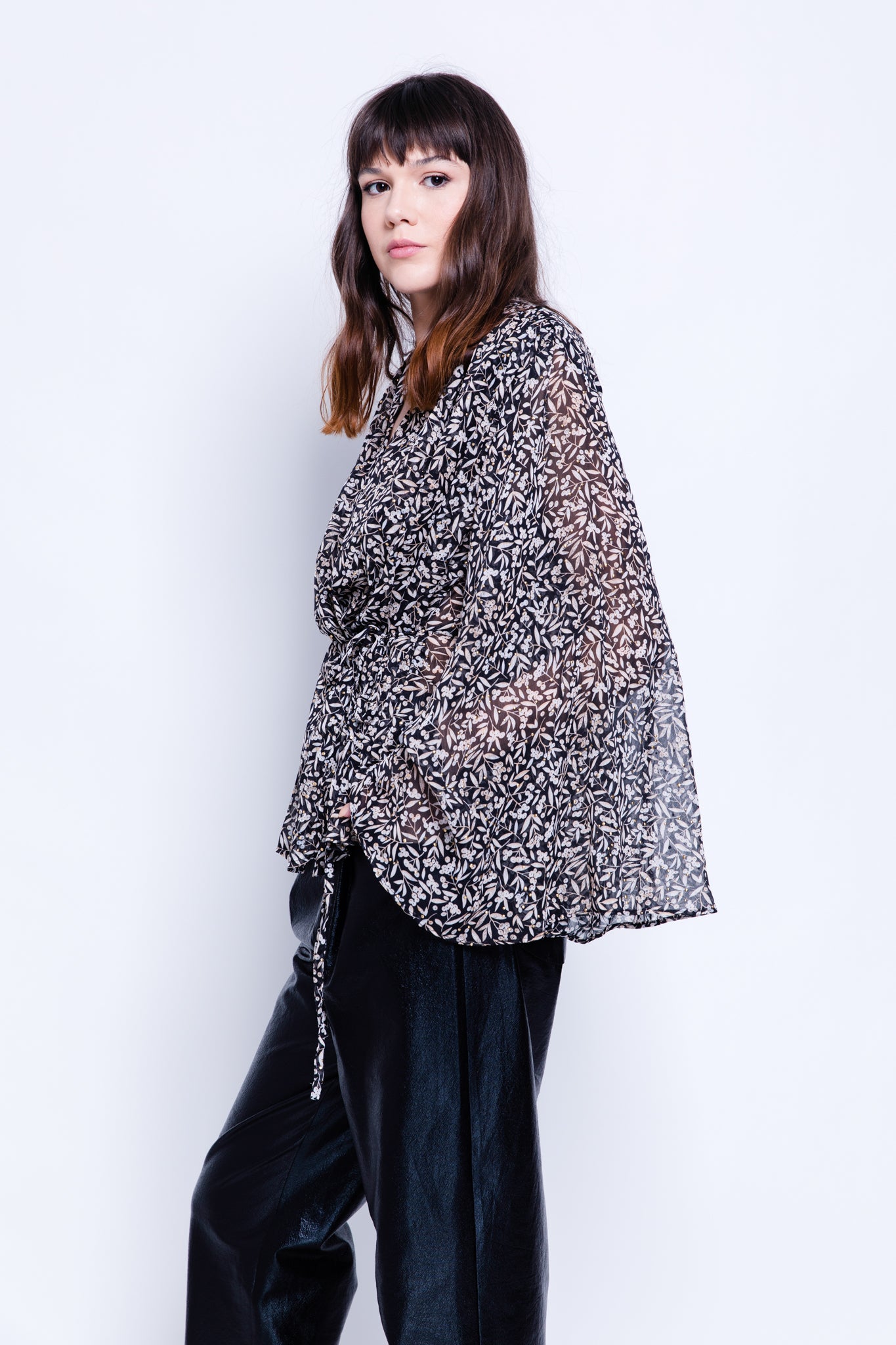 SABINA MUSAYEV - printed_chiffon_w._dewdrop_black_w._white