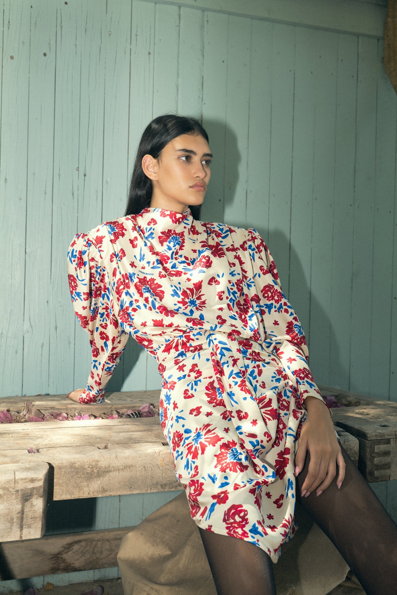 SABINA MUSAYEV - floral_print_on_satin_ivory_fw_22_23