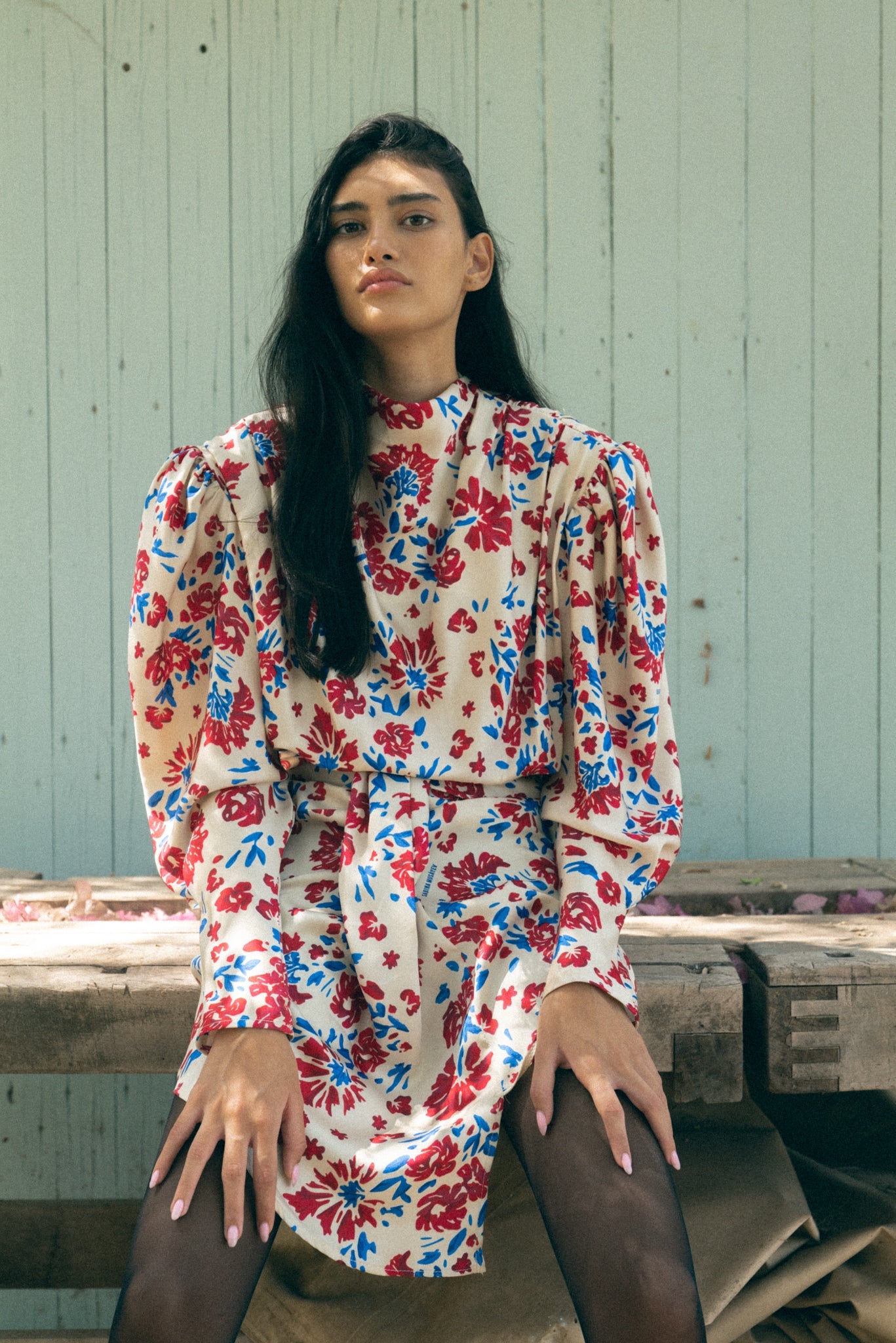 SABINA MUSAYEV - floral_print_on_satin_ivory_fw_22_23