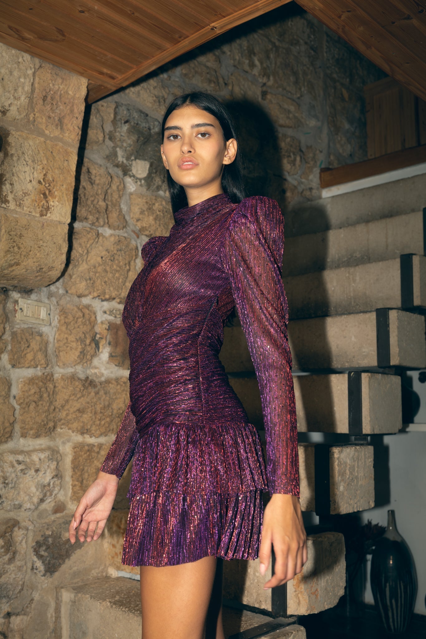 SABINA MUSAYEV - pleated_knit_w_sequins_multi_red_fw_22_23