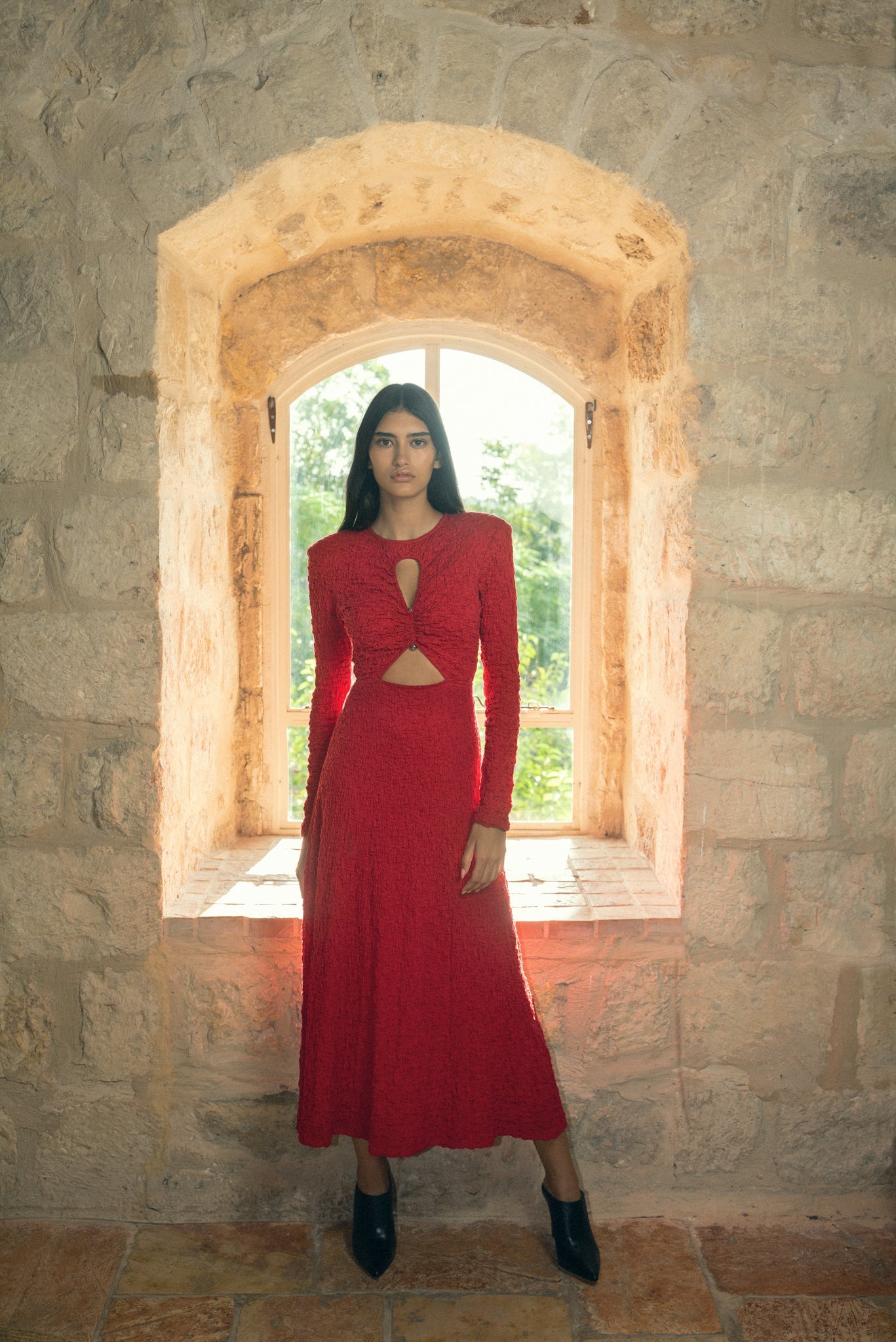 SABINA MUSAYEV - crinkled_knit_red_fw_22_23