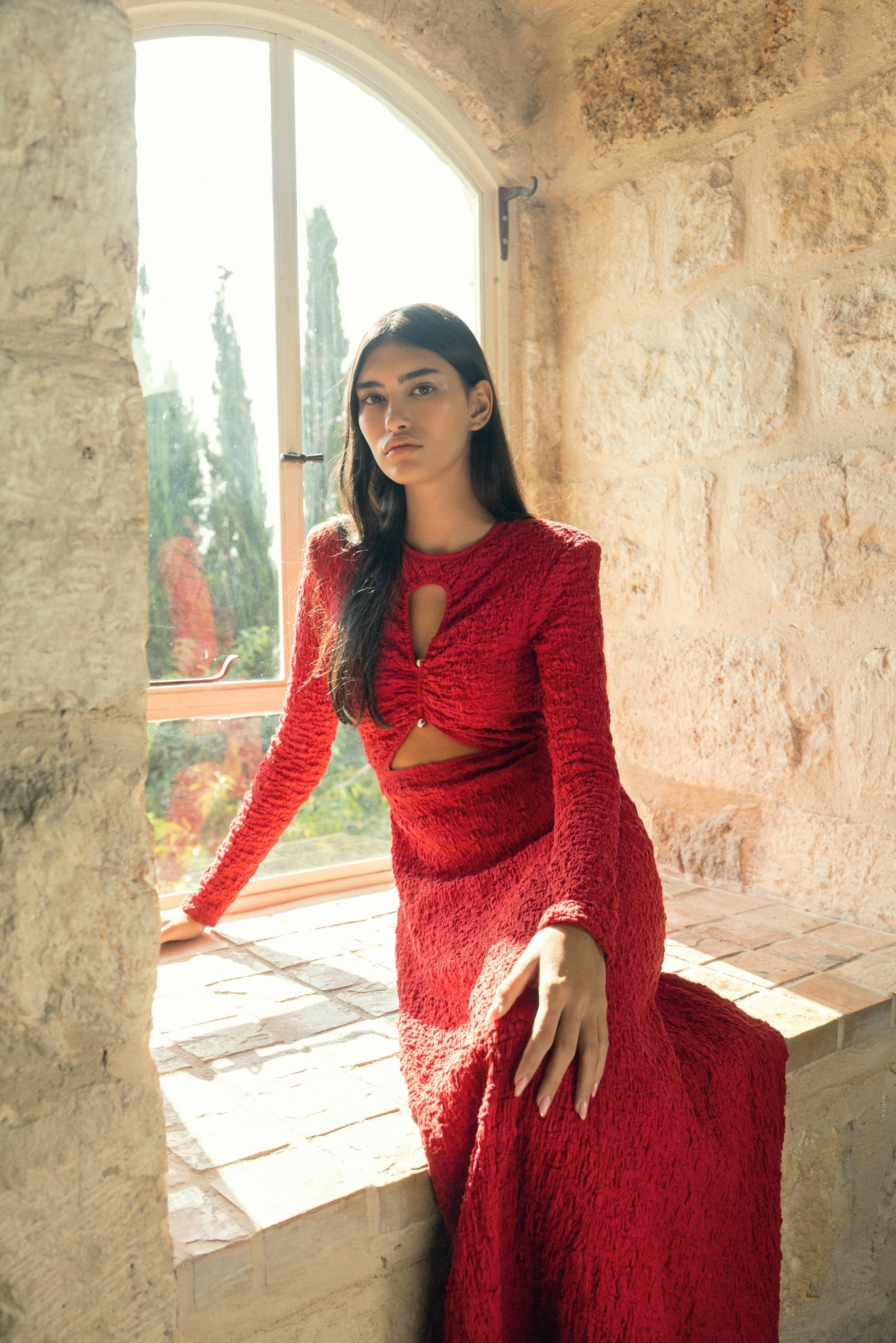SABINA MUSAYEV - crinkled_knit_red_fw_22_23