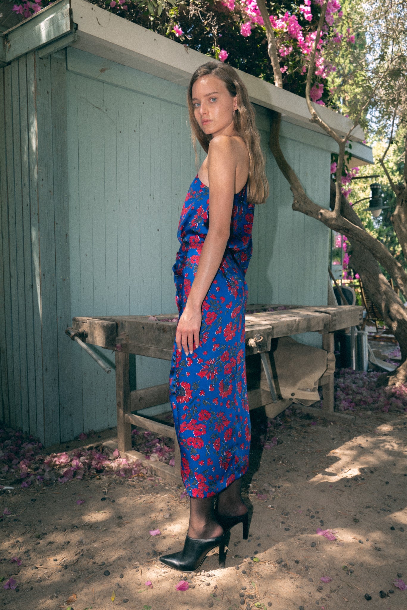 SABINA MUSAYEV - floral_print_on_satin_blue_fw_22_23