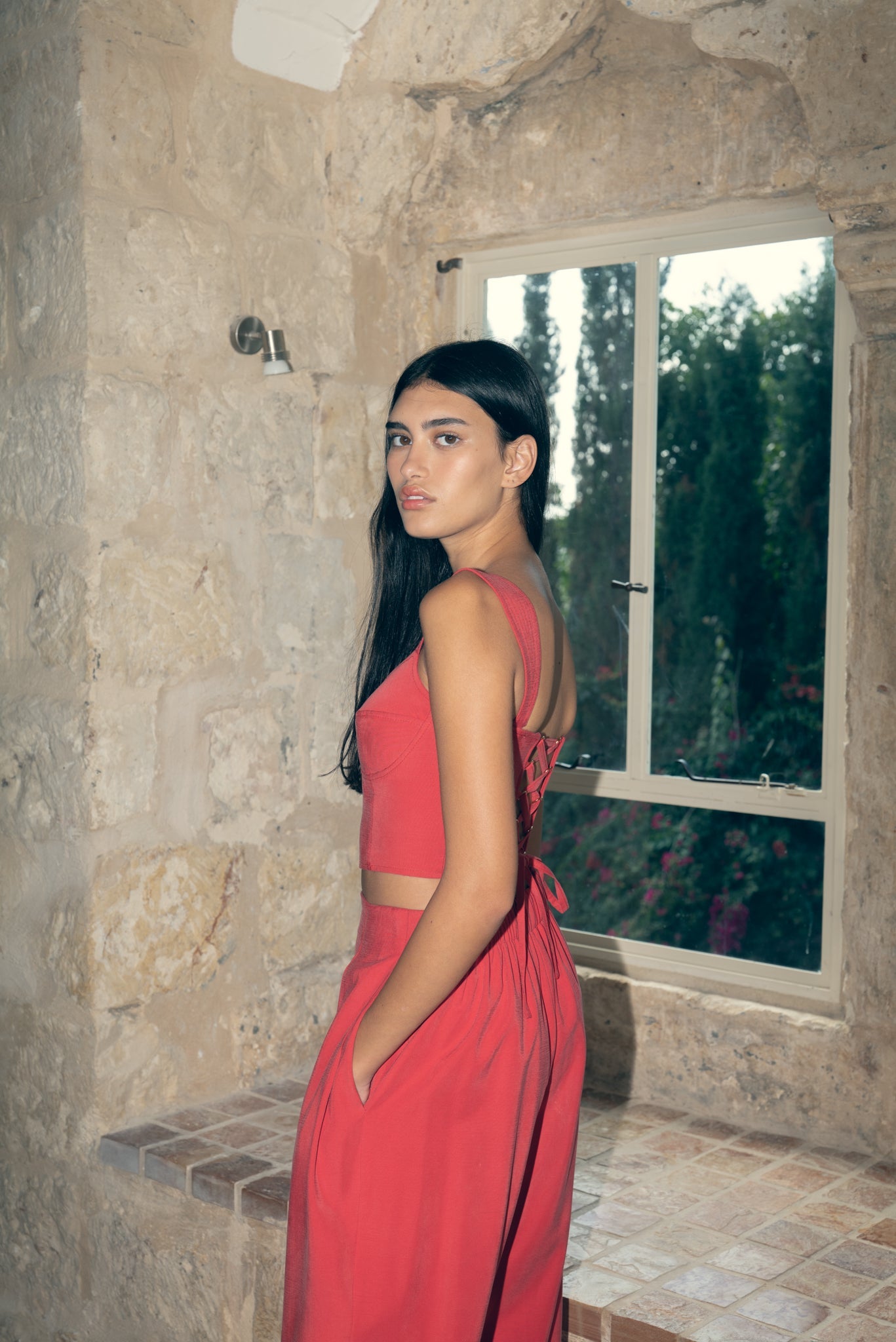SABINA MUSAYEV - diagonal_viscose_blend_red_fw_22_23