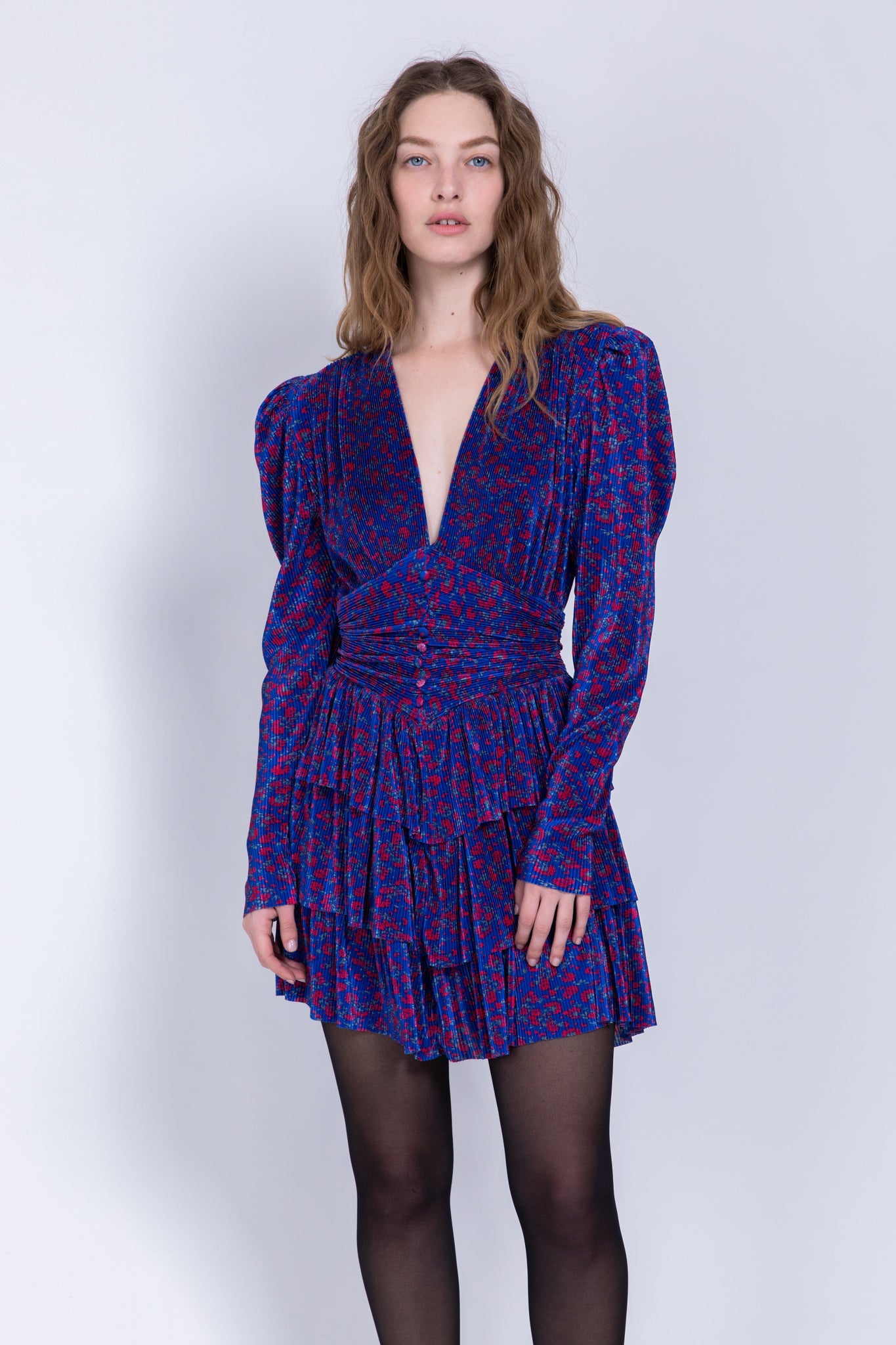 SABINA MUSAYEV - printed_pleated_knit_blue_fw_22_23