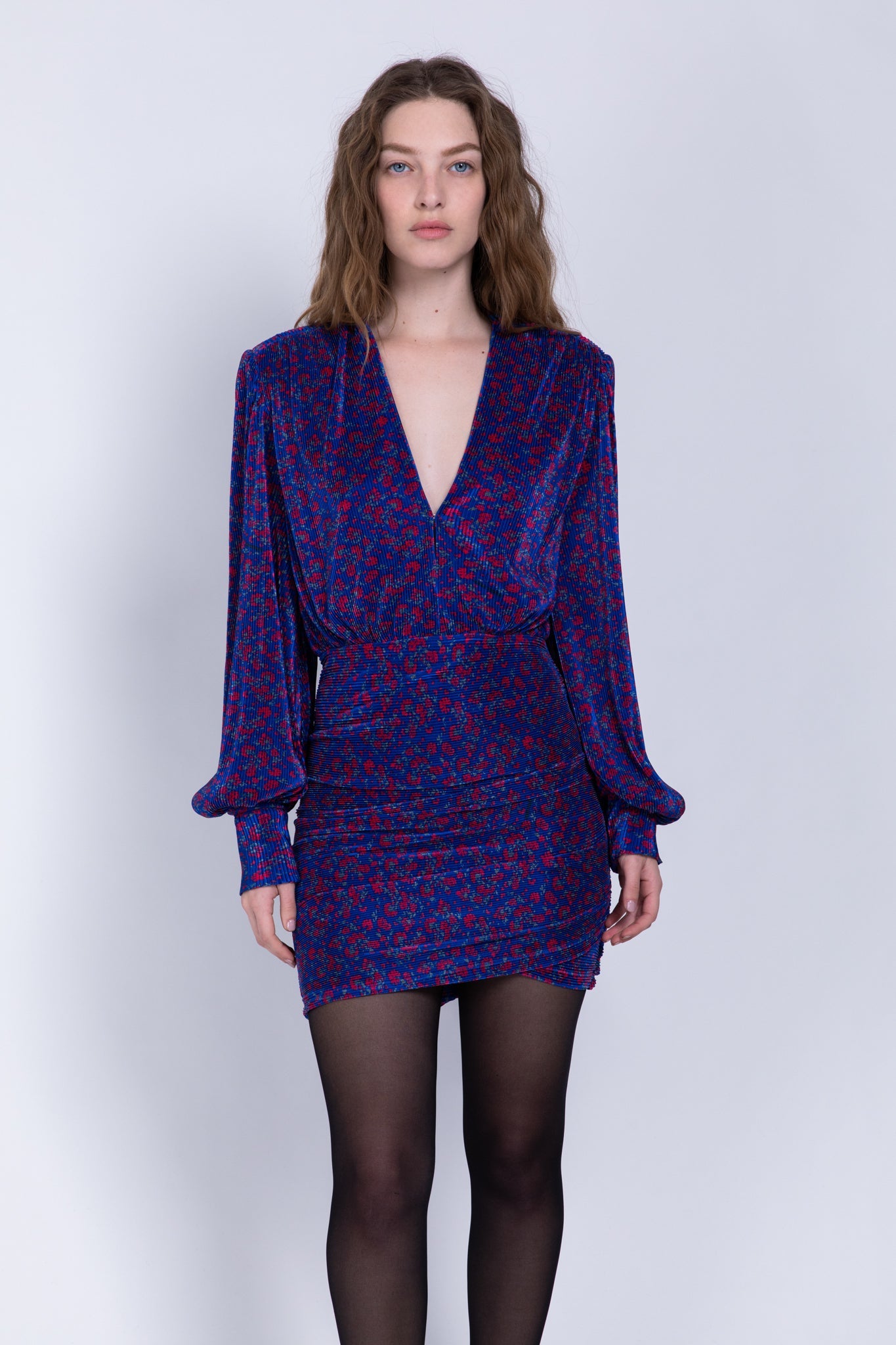SABINA MUSAYEV - printed_pleated_knit_blue_fw_22_23