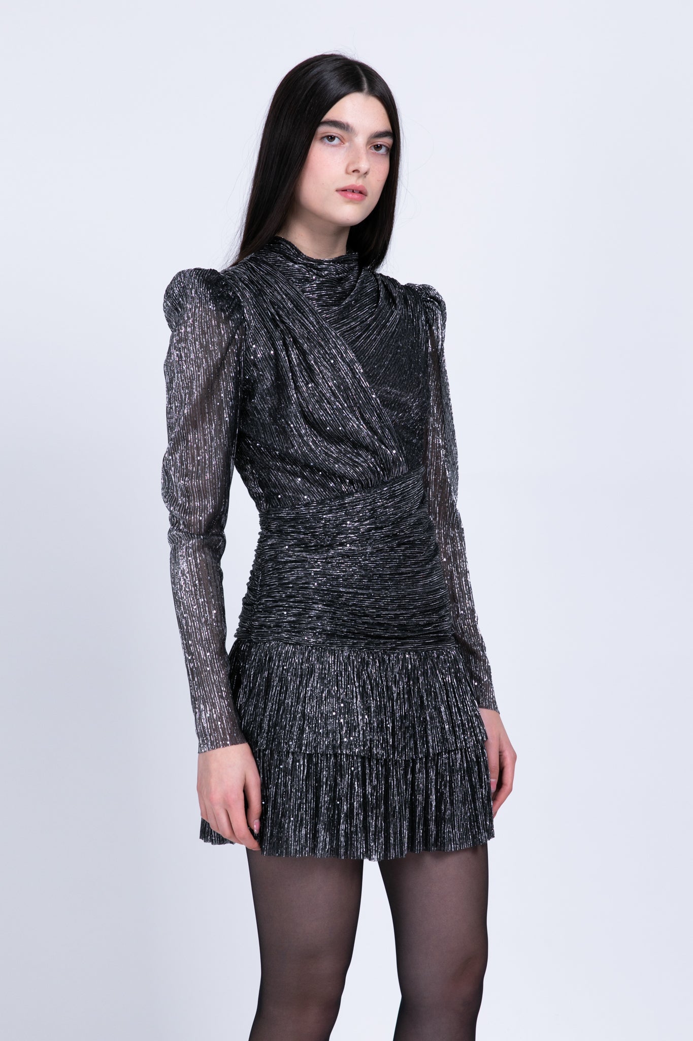 SABINA MUSAYEV - pleated_knit_w_sequins_black_fw_22_23